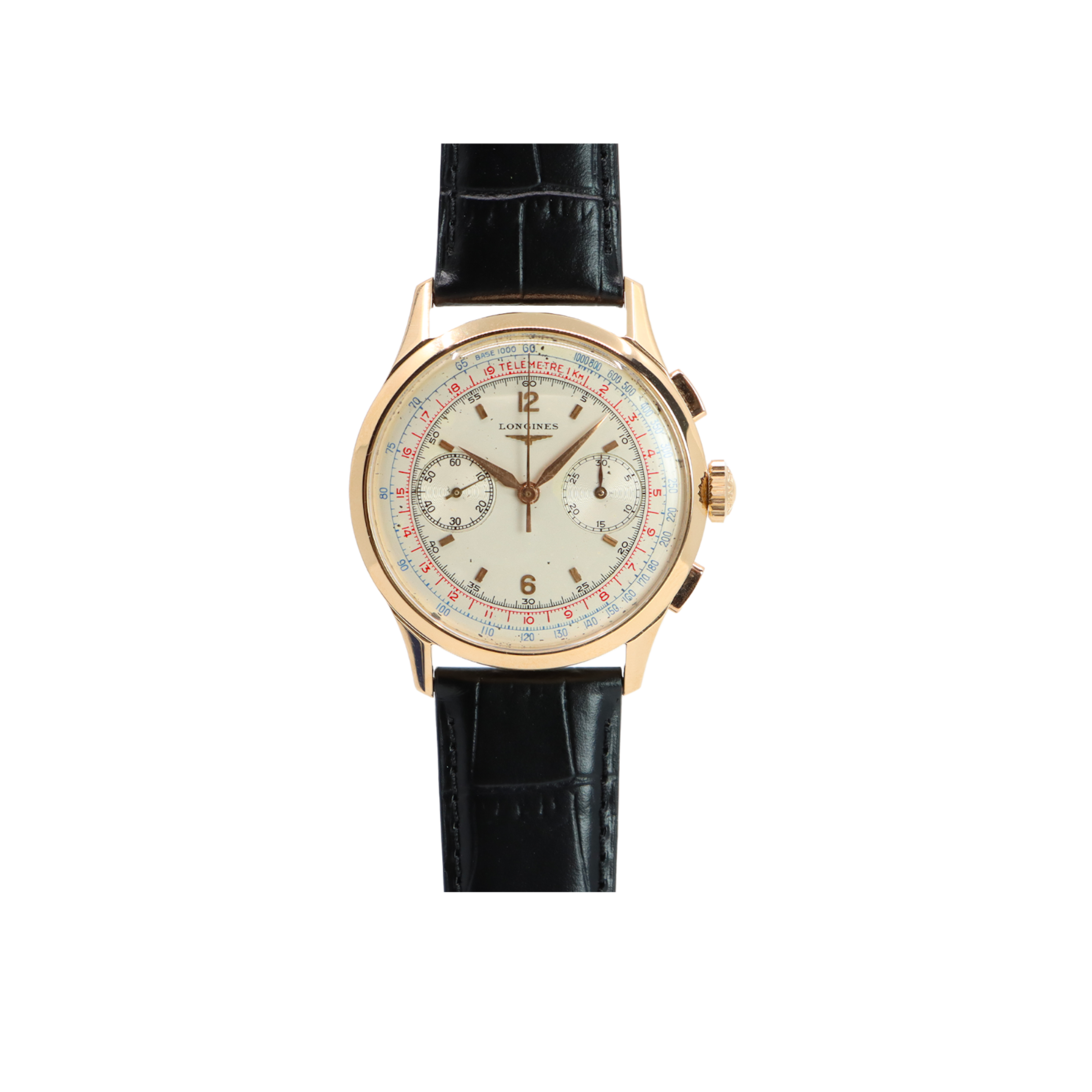 浪琴表飛返計時機芯30CH玫瑰金腕表（1961年）
