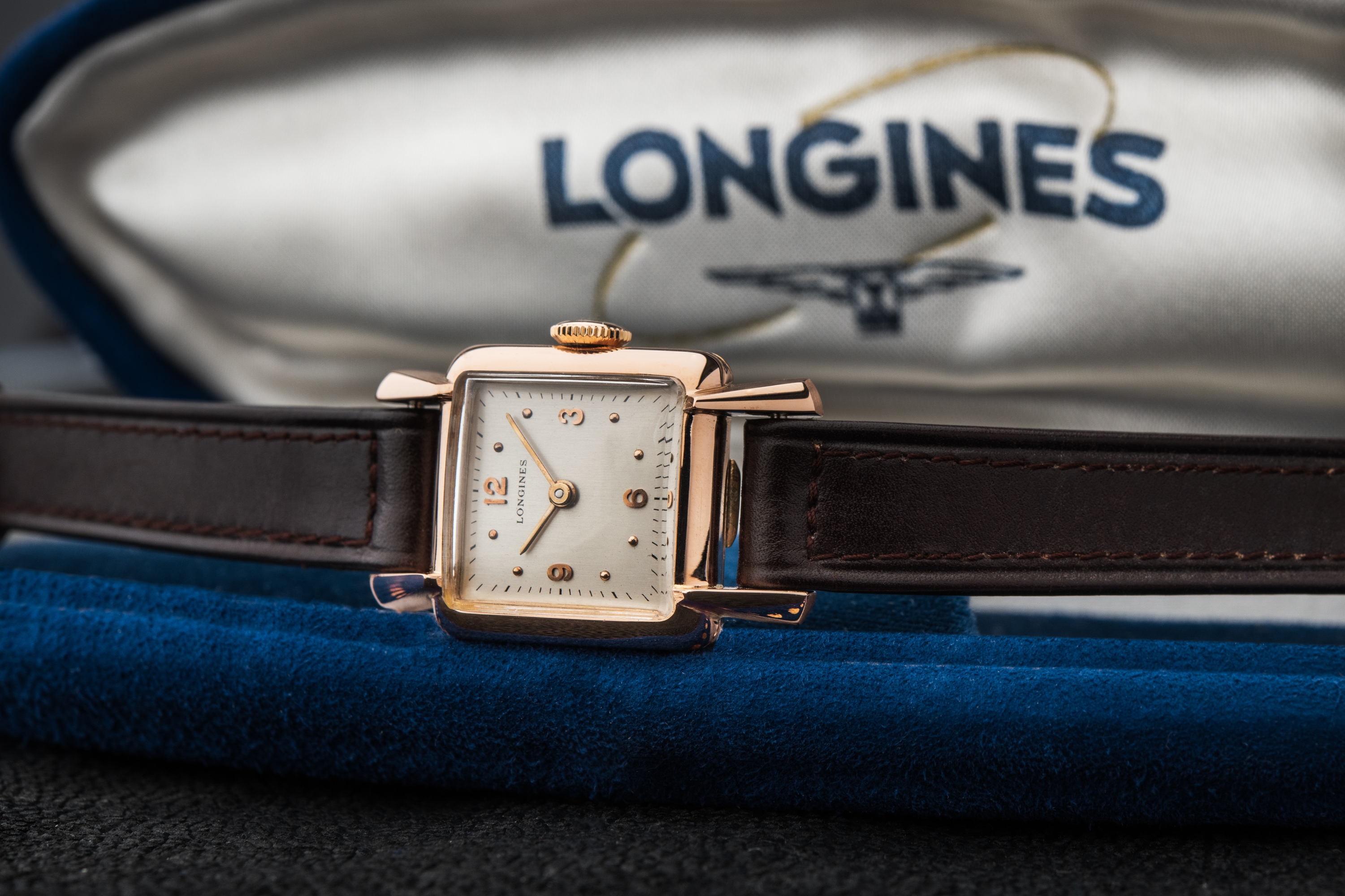 LONGINES Rose Gold Square Ladies Watch 1950 LONGINES