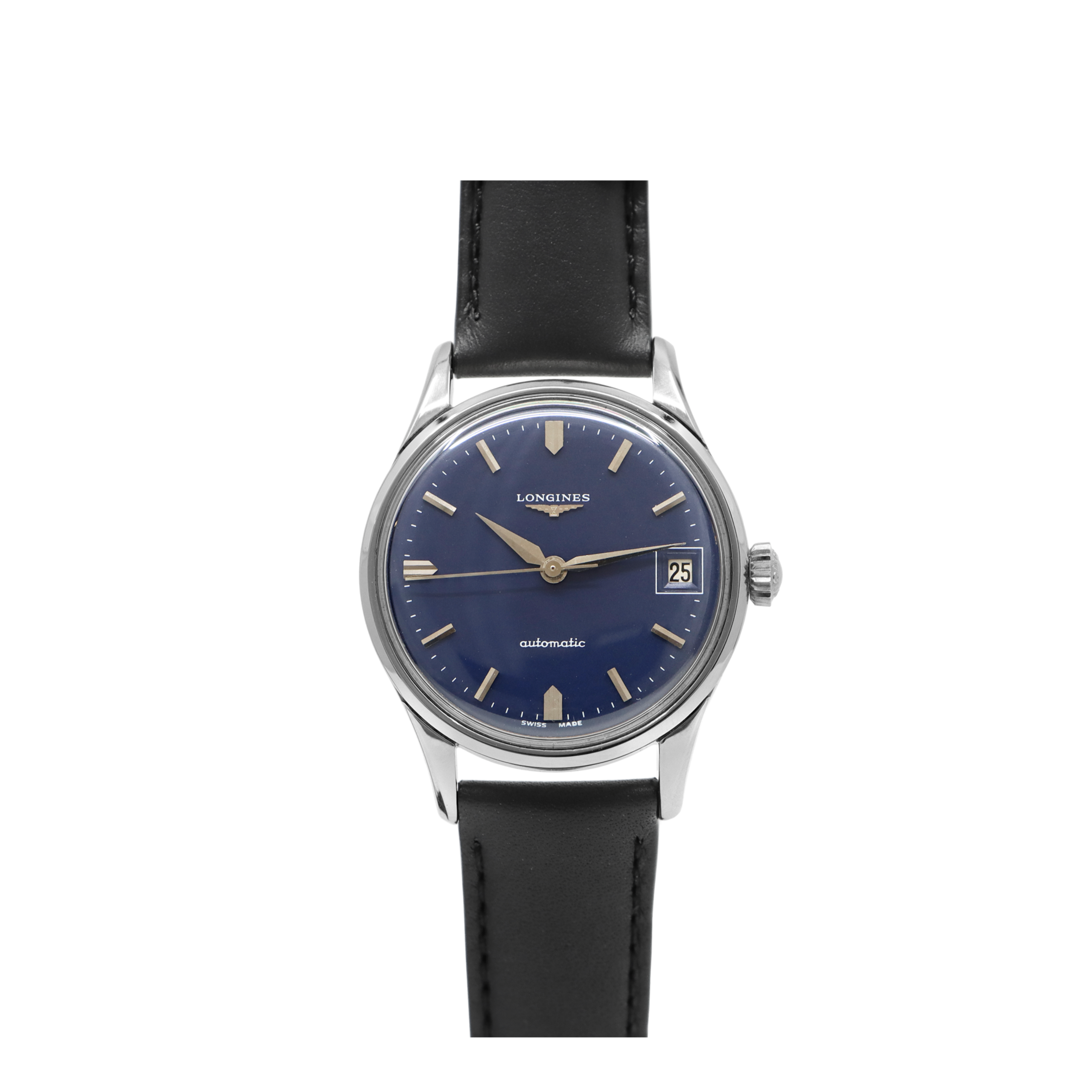 Longines Automatic Wristwatch with Rare Blue Dial from the 1960s