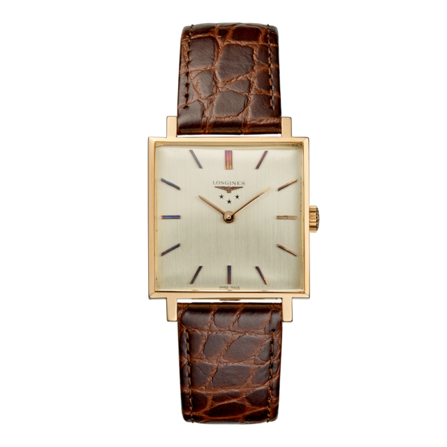 SQUARE-SHAPED WATCH IN 18CT ROSE GOLD (1964)