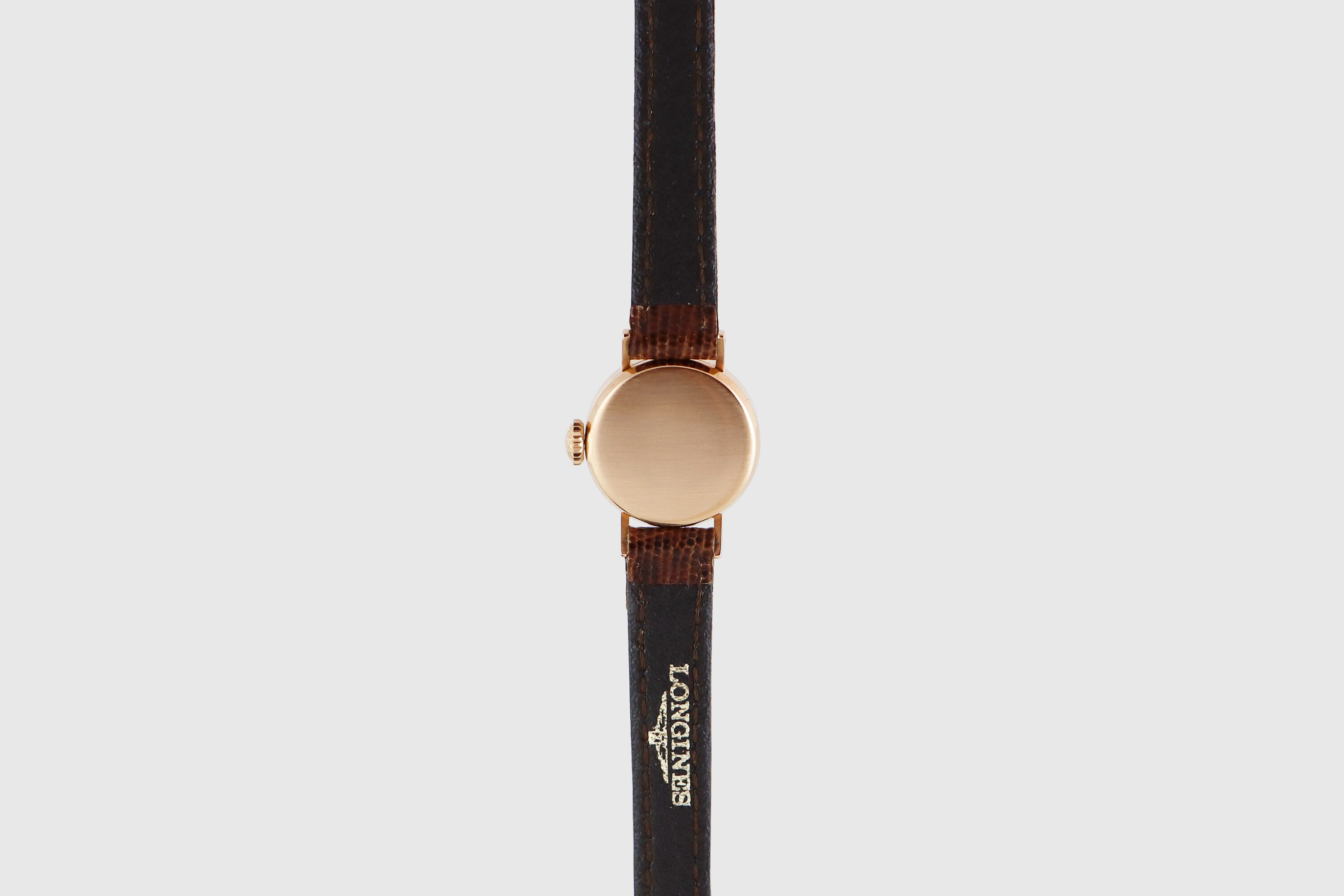 LONGINES 自動巻き時計 ブラック/ローズゴールド ロンジン 18Kローズゴールド レディース腕時計 (1967年