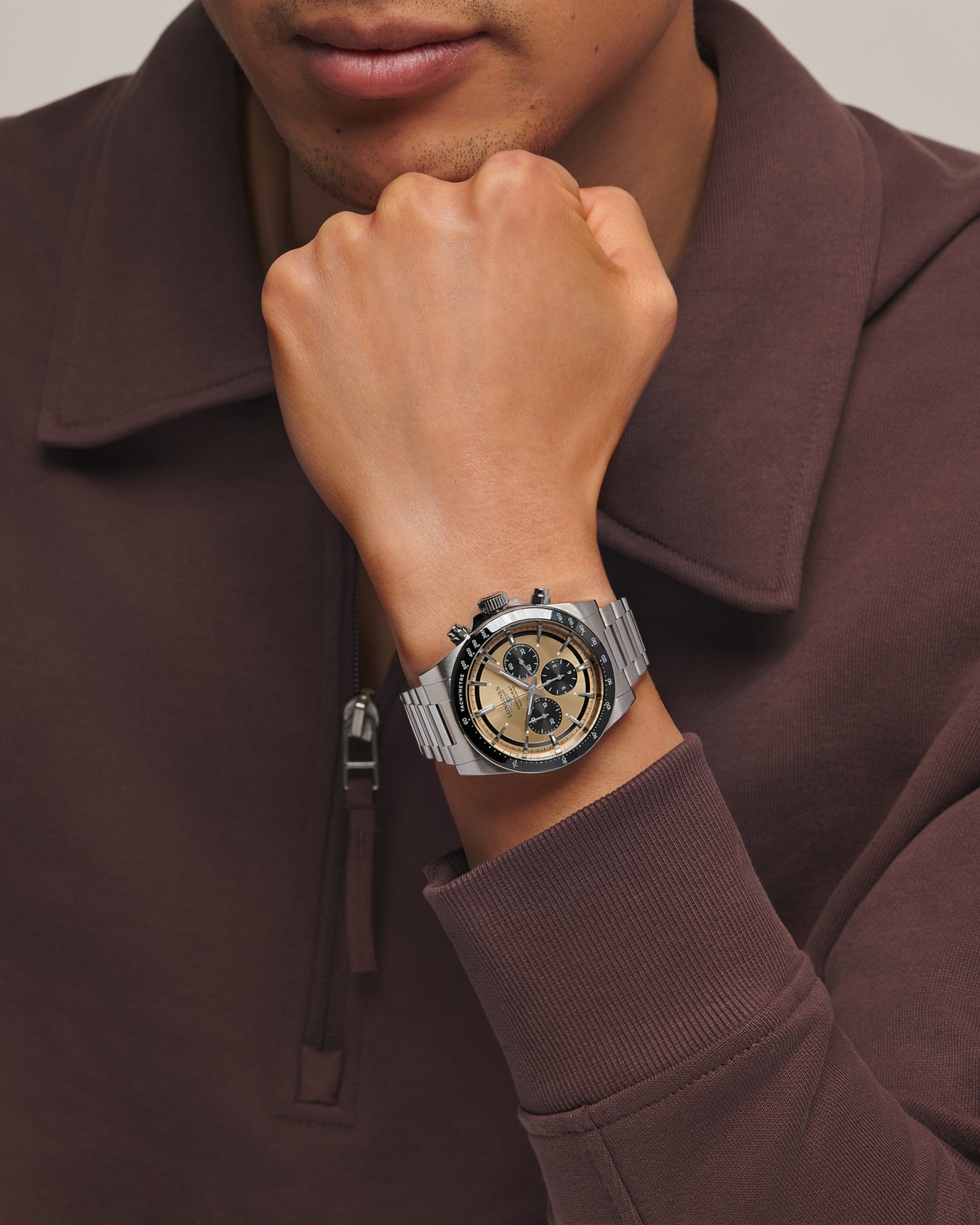 Longines CONQUEST CHRONOGRAPH automatique acier inoxydable et lunette en céramique Watch - L3.835.4.32.6
