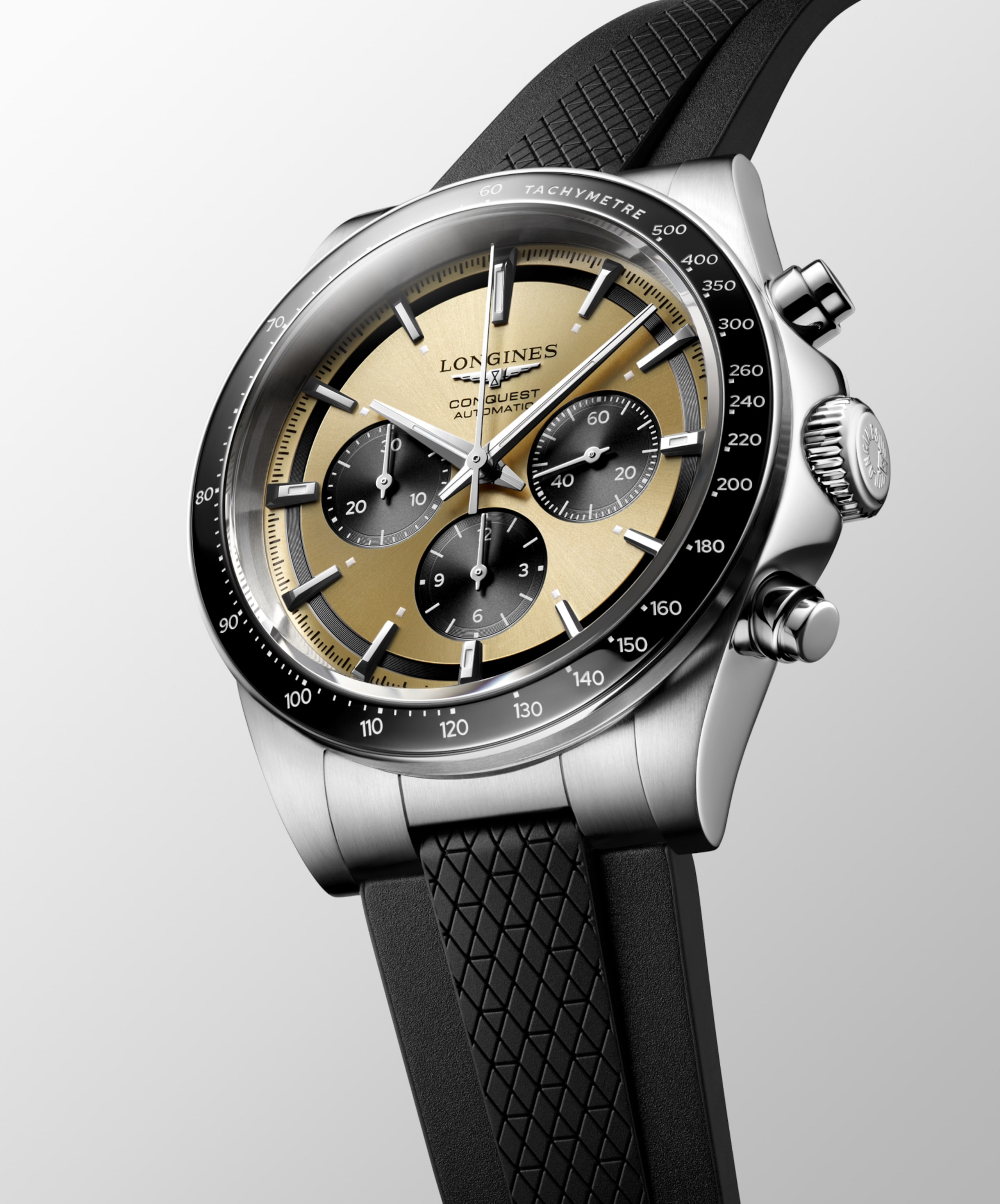 Longines CONQUEST CHRONOGRAPH automatic stainless steel and ceramic bezel Watch - L3.835.4.32.9