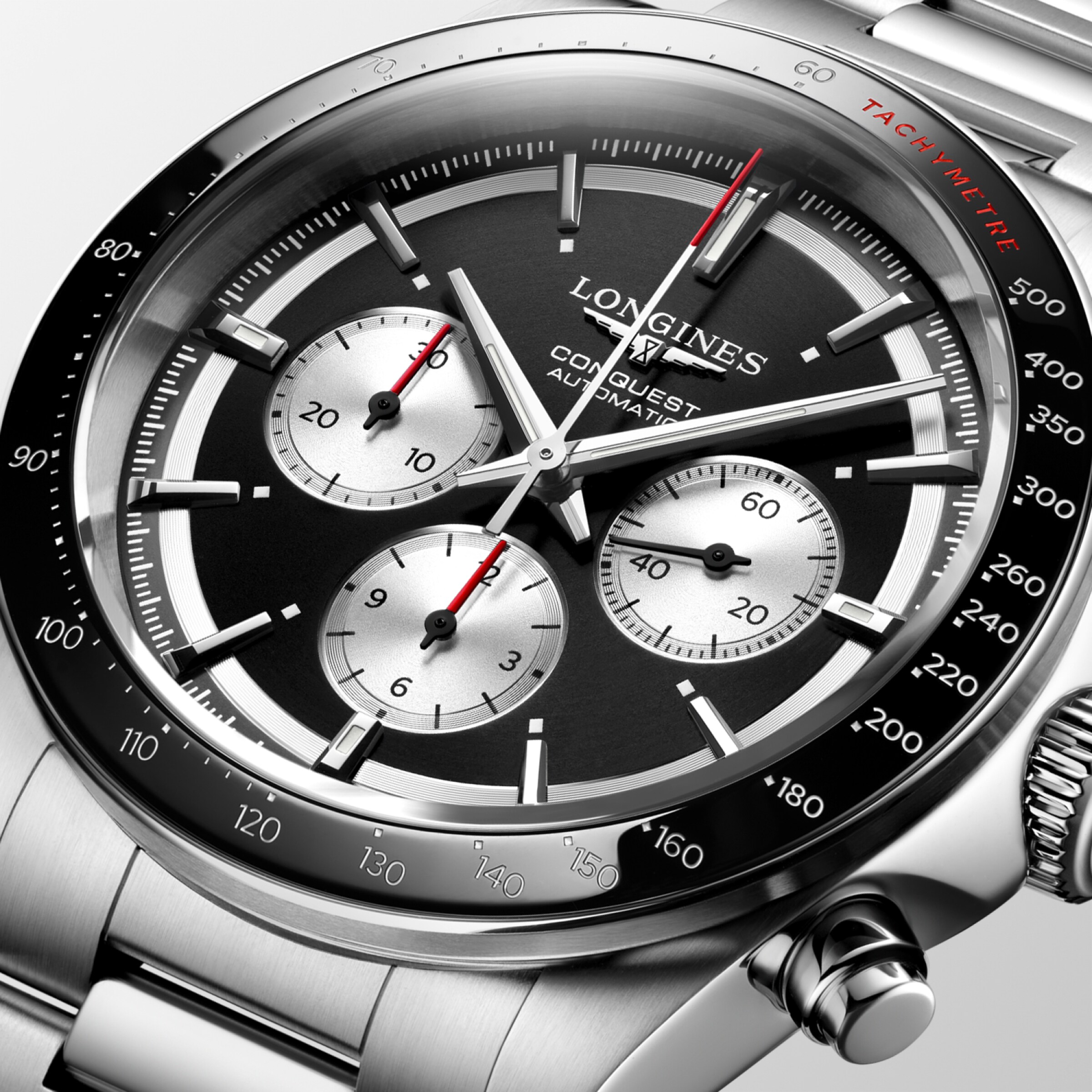 Longines CONQUEST CHRONOGRAPH Automatic Stainless steel and ceramic bezel Watch - L3.835.4.52.6