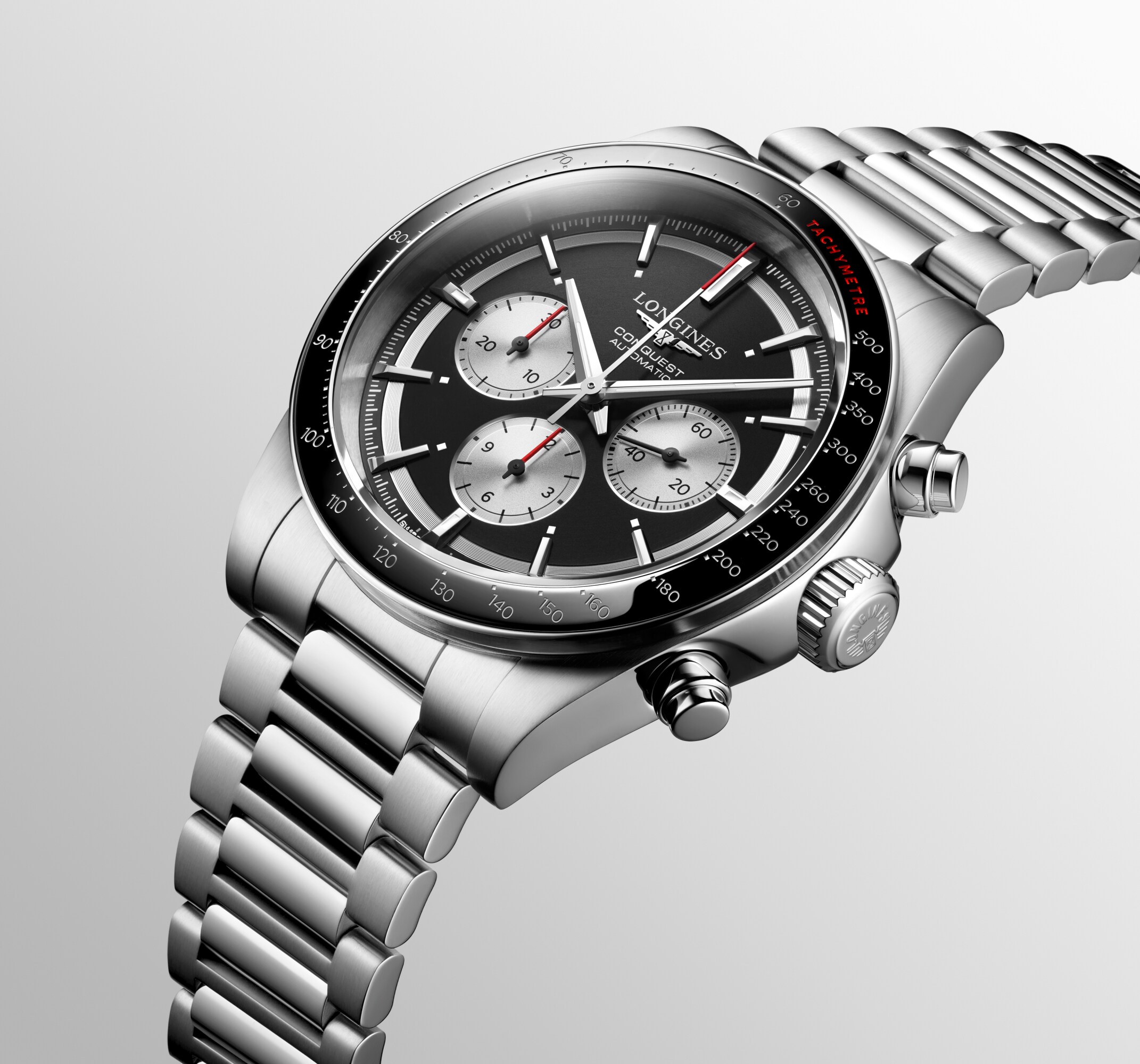 CONQUEST CHRONOGRAPH Automatic, Stainless Steel And Ceramic Bezel