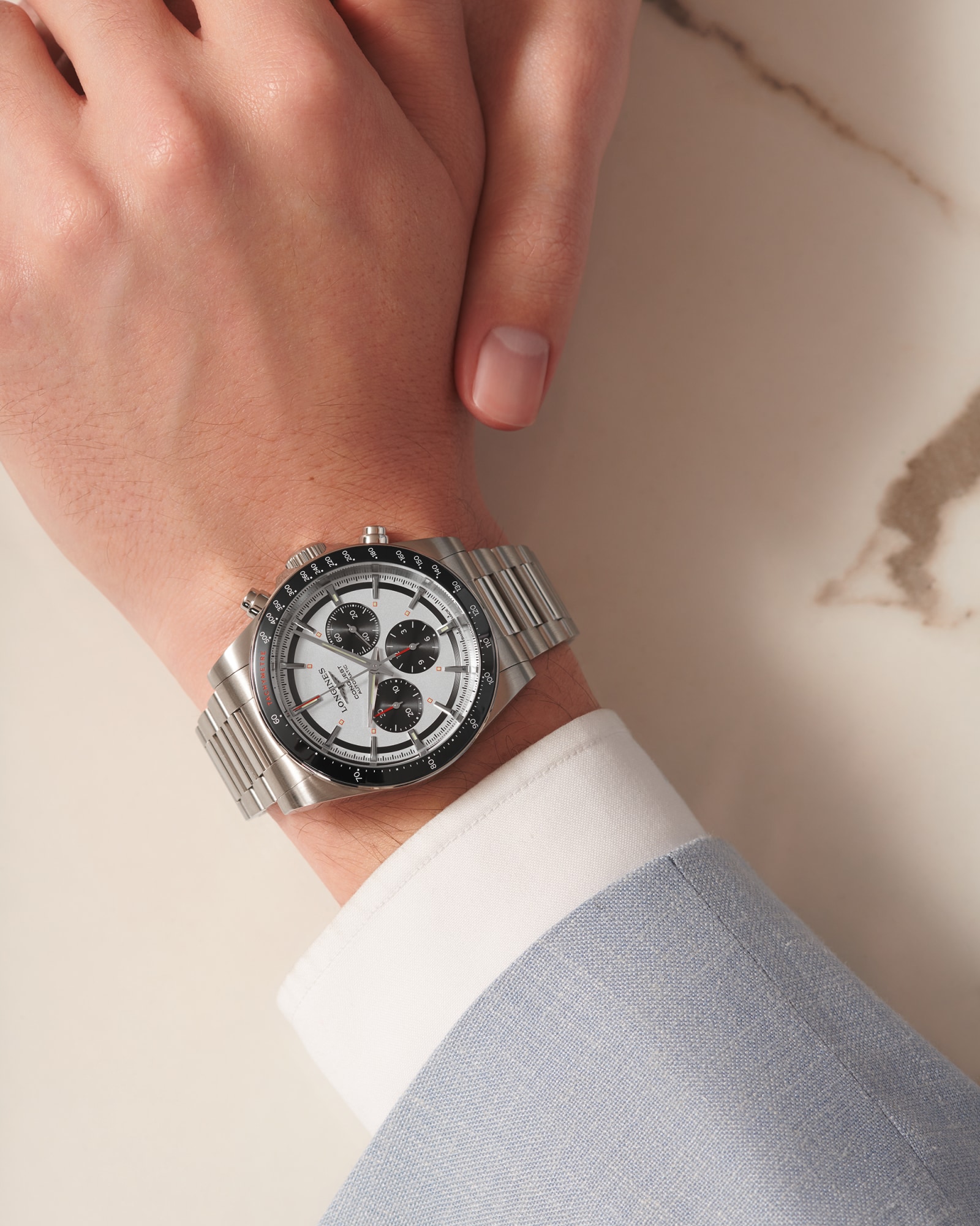 CONQUEST CHRONOGRAPH 自動巻、ステンレススティールと