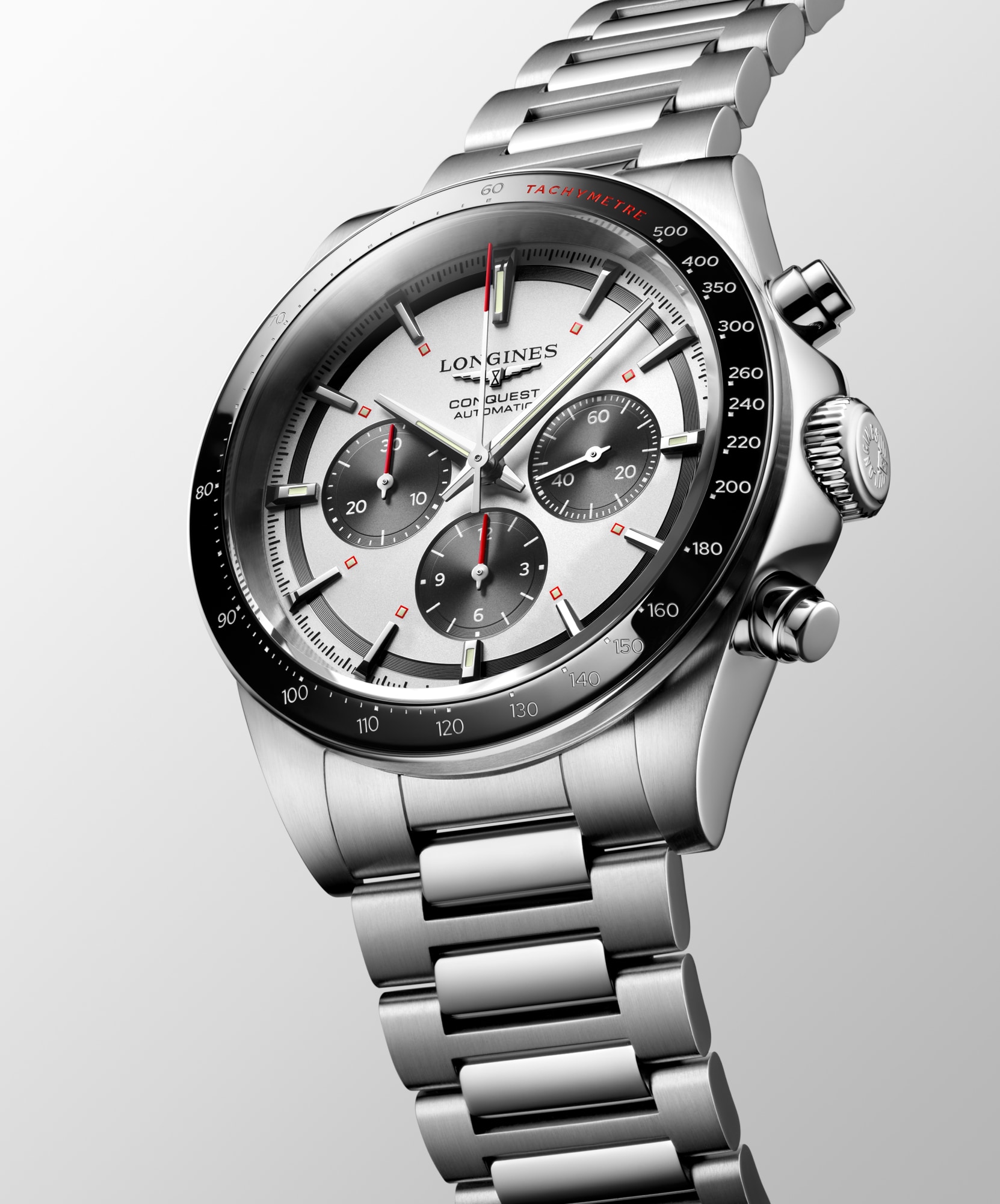 CONQUEST CHRONOGRAPH Automatic, Stainless Steel And Ceramic Bezel