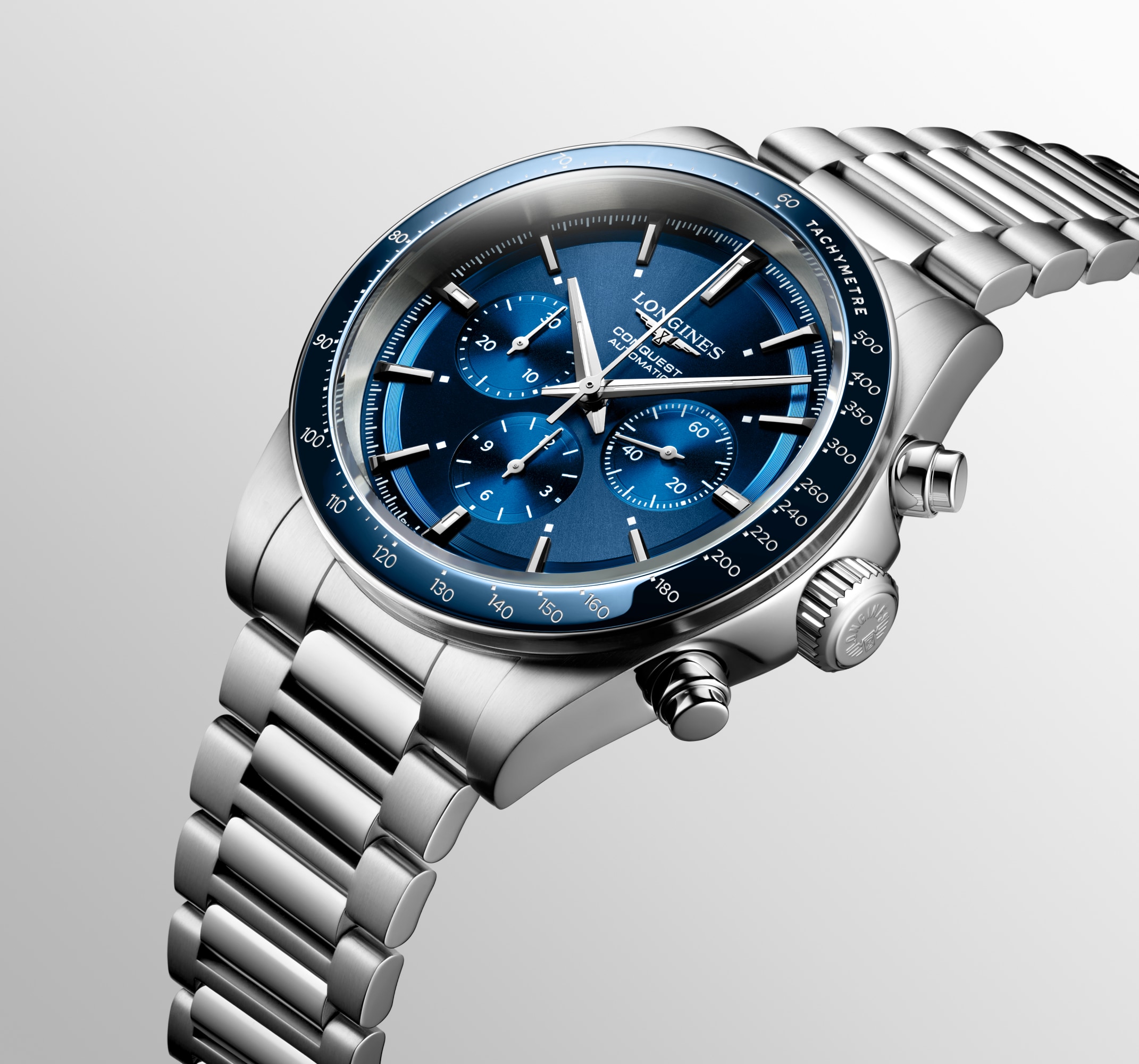 CONQUEST CHRONOGRAPH Automatic, Stainless Steel And Ceramic Bezel