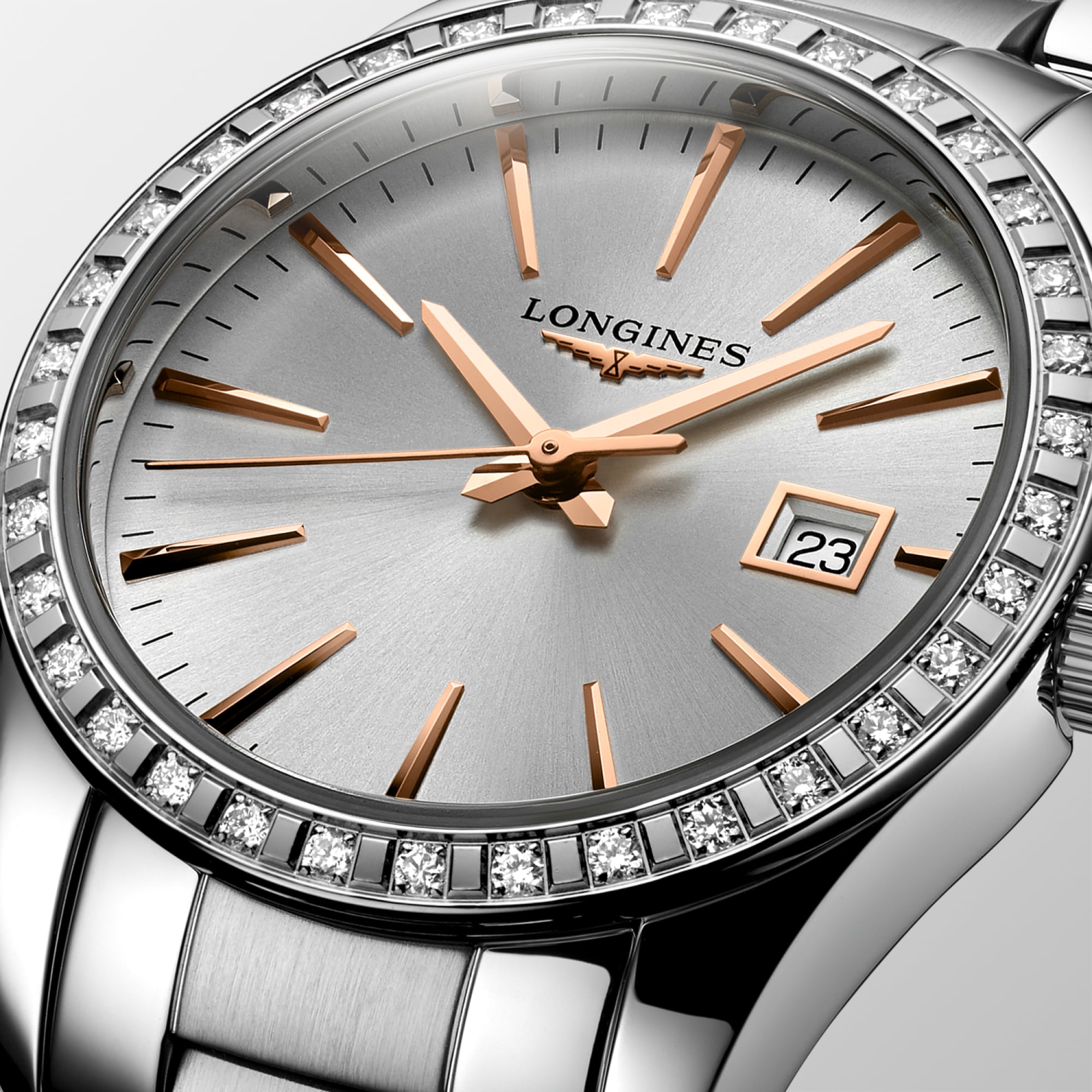 CONQUEST CLASSIC Quartz, Stainless Steel, Sunray Silver Dial