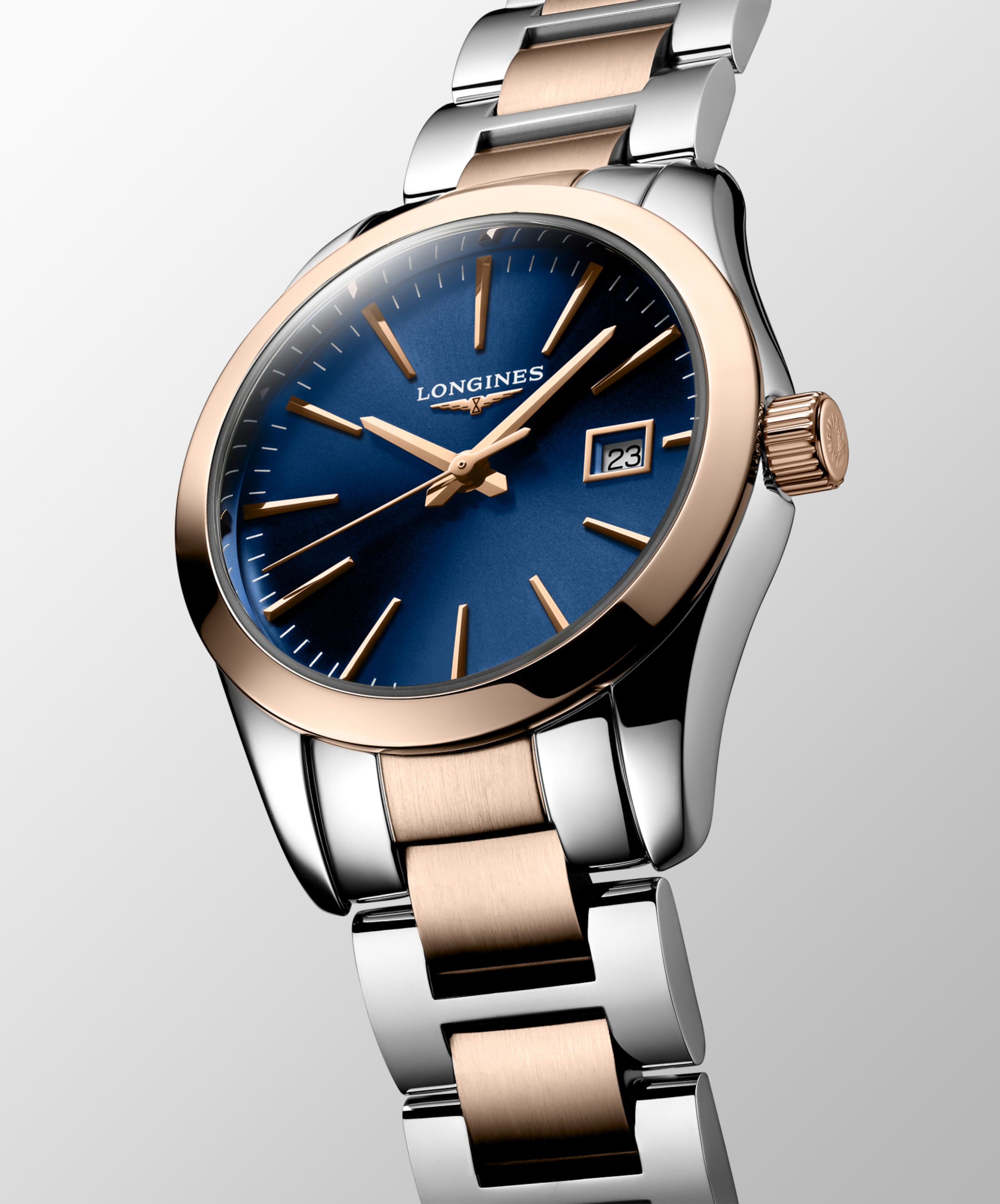 Longines CONQUEST CLASSIC Quarz Edelstahl und roséfarbene PVD-Beschichtung Watch - L2.286.3.92.7