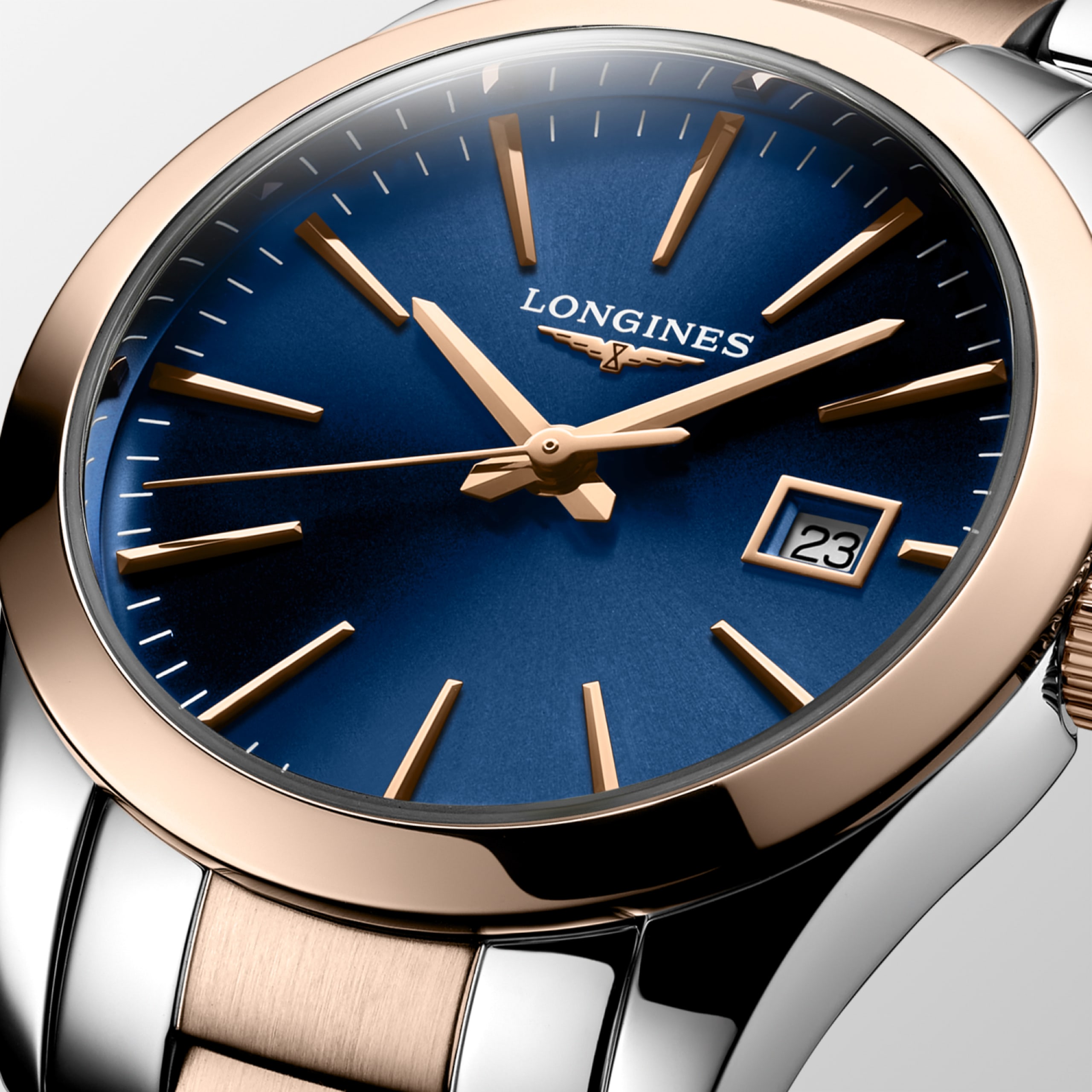 Longines CONQUEST CLASSIC Quarz Edelstahl und roséfarbene PVD-Beschichtung Watch - L2.286.3.92.7