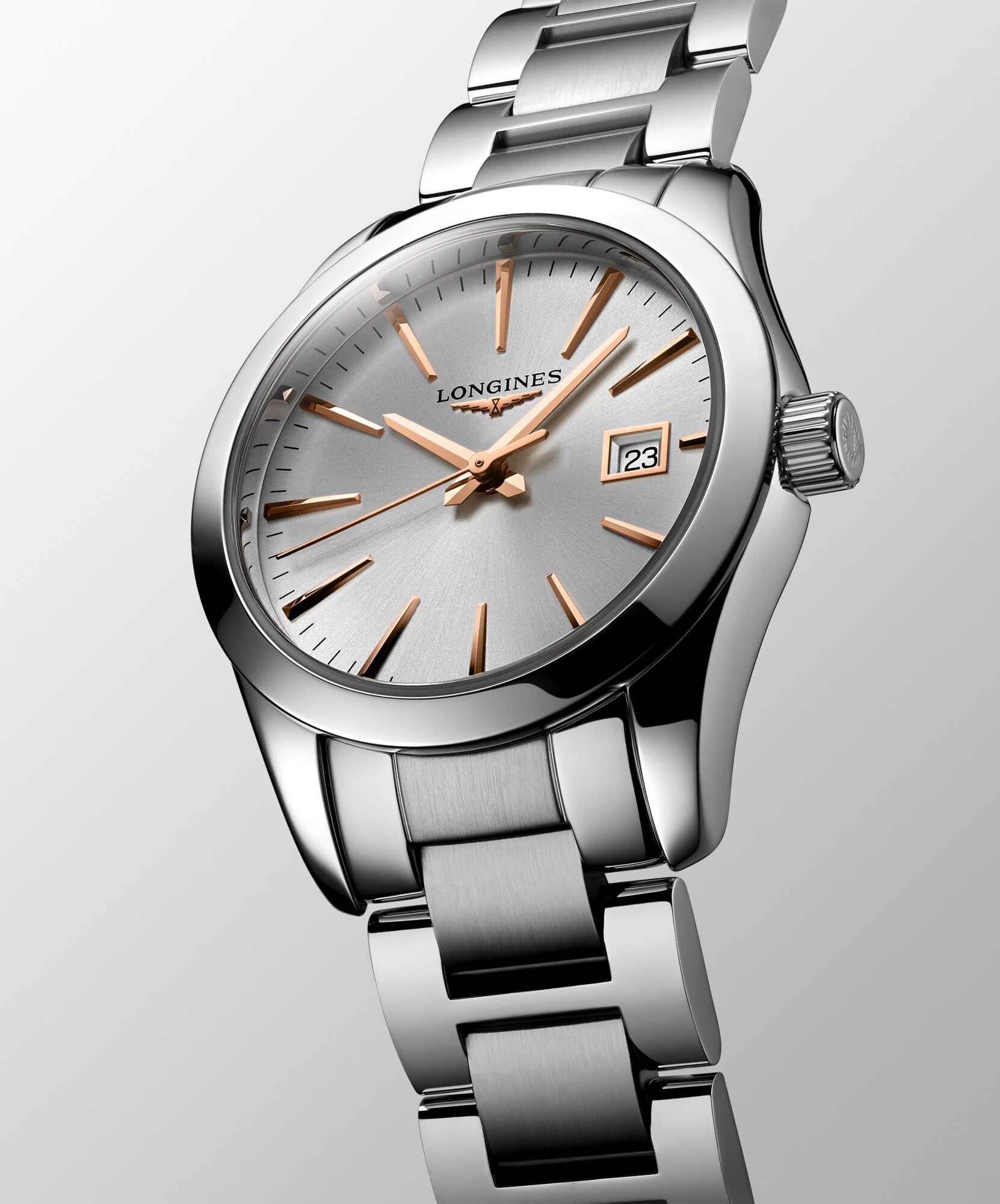 CONQUEST CLASSIC Quartz, Stainless Steel, Sunray Silver Dial