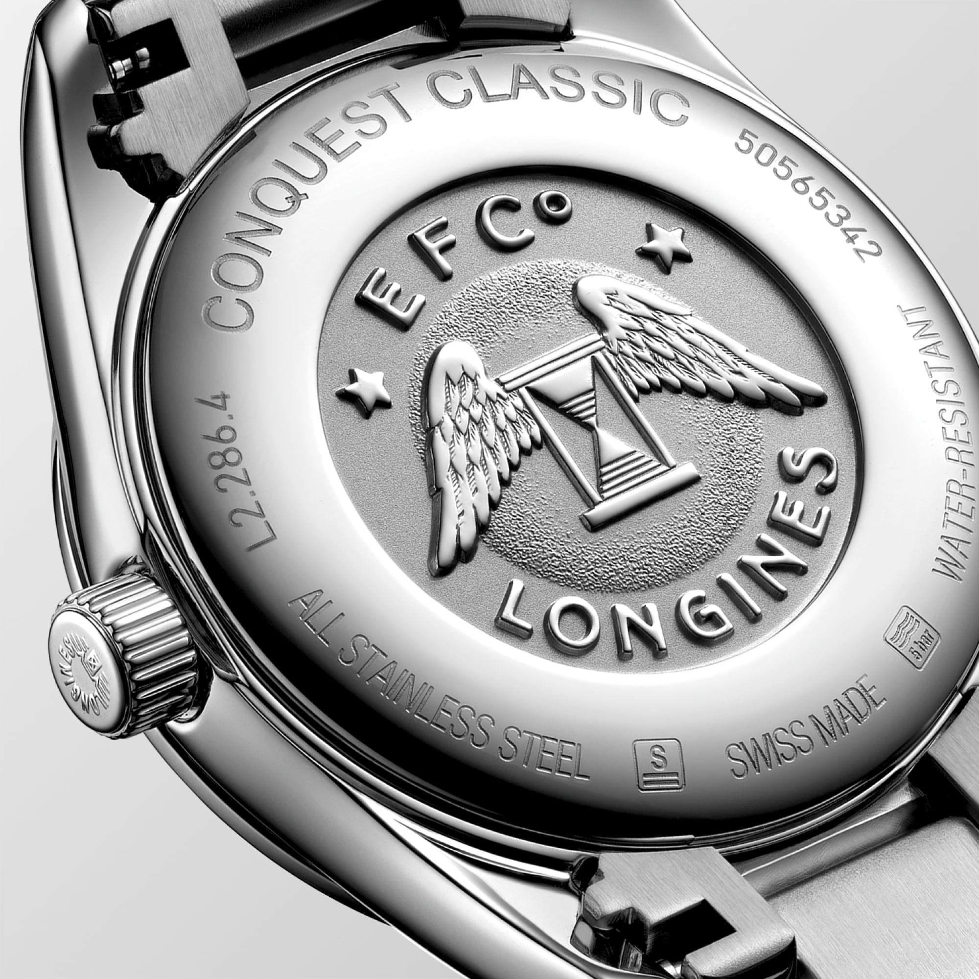 LONGINES クオーツ腕時計 シルバー コンクエスト クラシック クォーツ、ステンレススティール