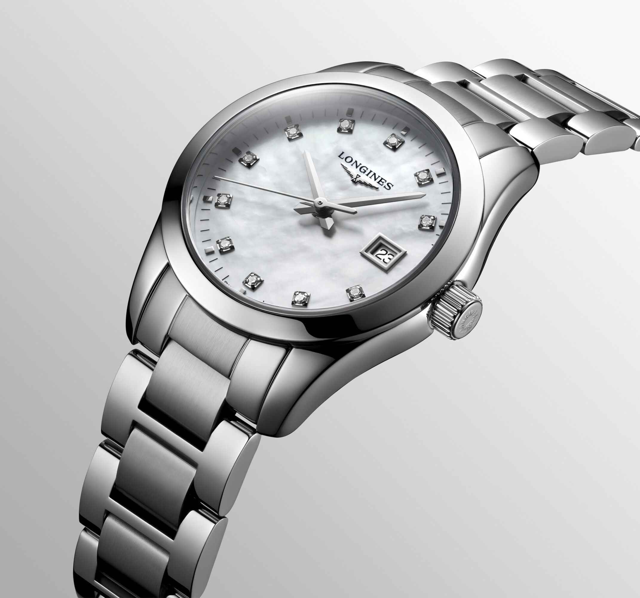 CONQUEST CLASSIC Quartz, Stainless Steel, White Mother-of CONQUEST CLASSIC Quartz, Stainless Steel, White Mother-of