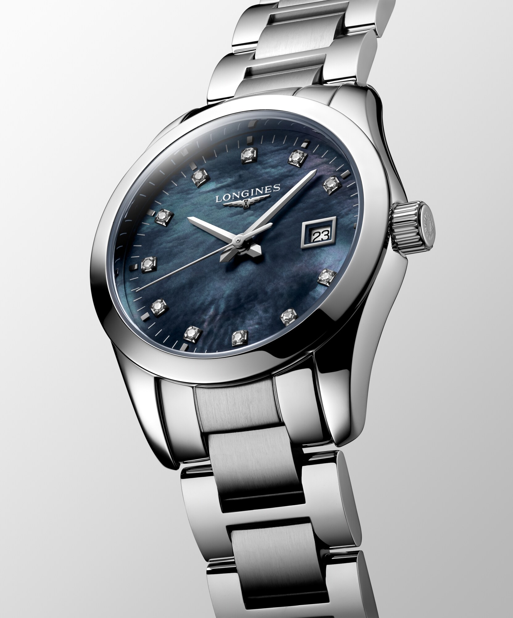 CONQUEST CLASSIC Quartz, Stainless Steel, Black Mother-of CONQUEST CLASSIC Quartz, Stainless Steel, Black Mother-of