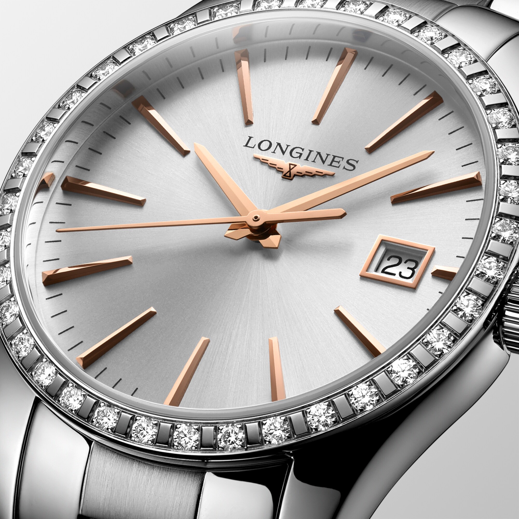 CONQUEST CLASSIC Quartz, Stainless Steel, Sunray Silver Dial