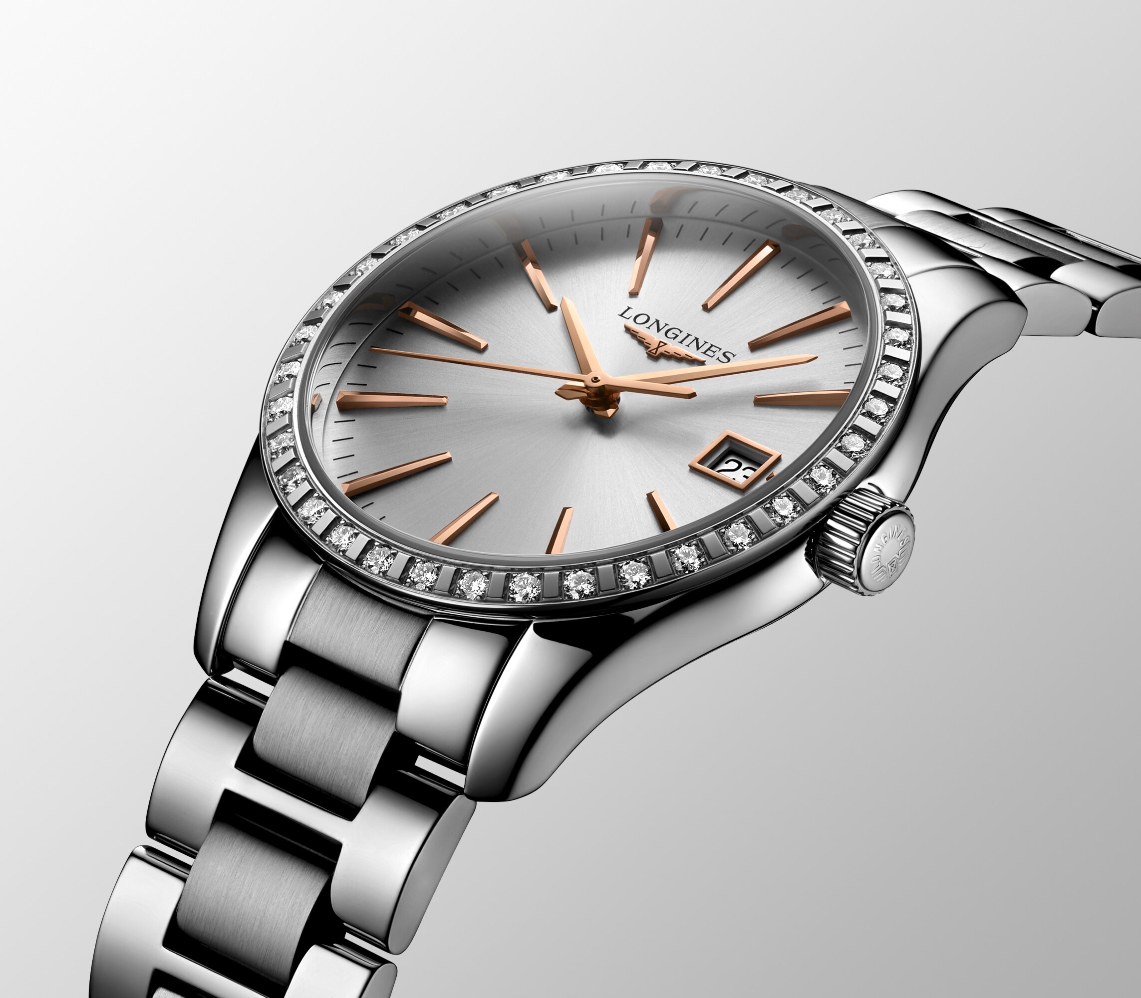 LONGINES コンクエスト　クォーツ　稼働品 コンクエスト クラシック クォーツ、ステンレススティール