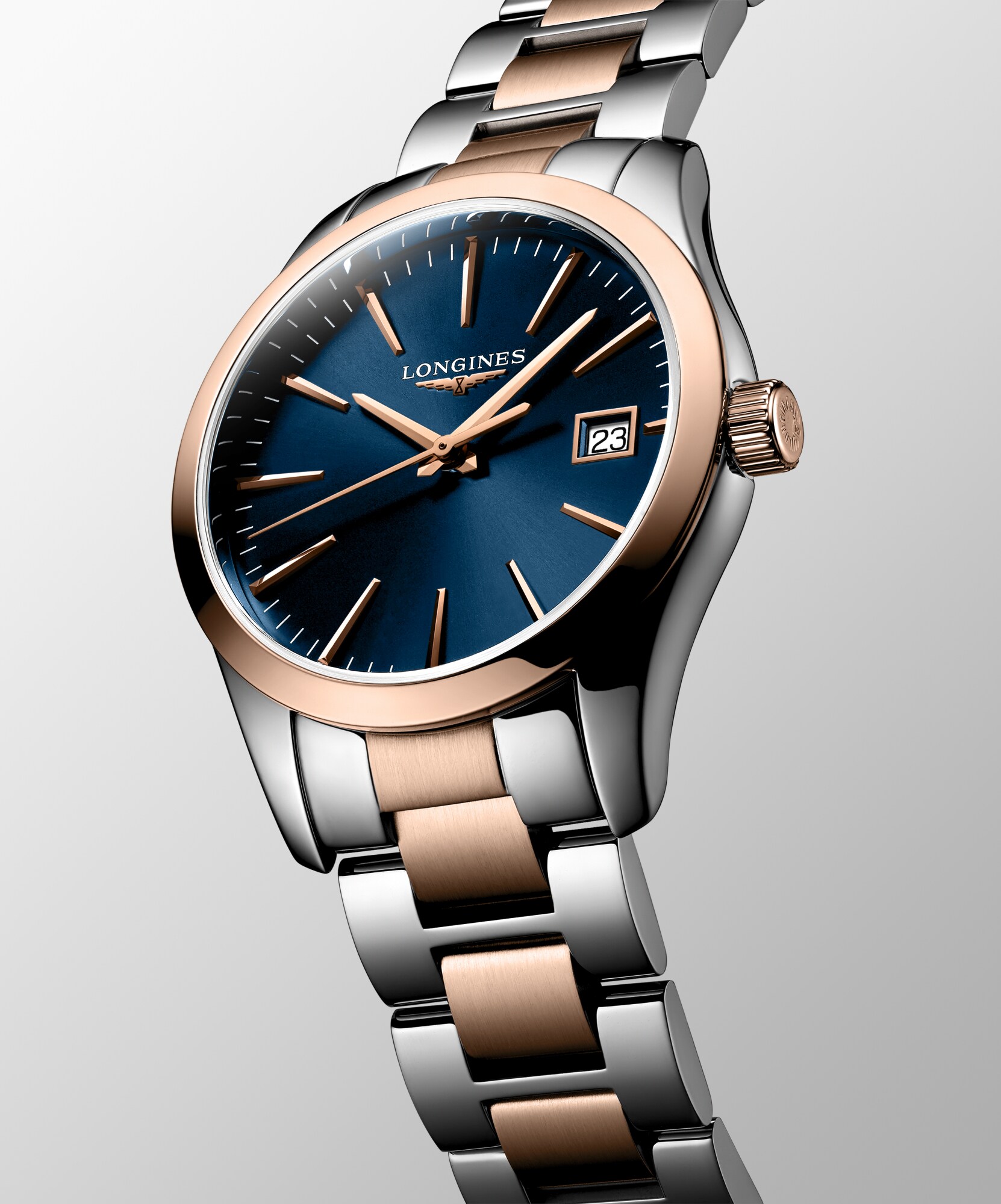 Conquest Classic Quartz, Stainless Steel And Red Pvd Coating