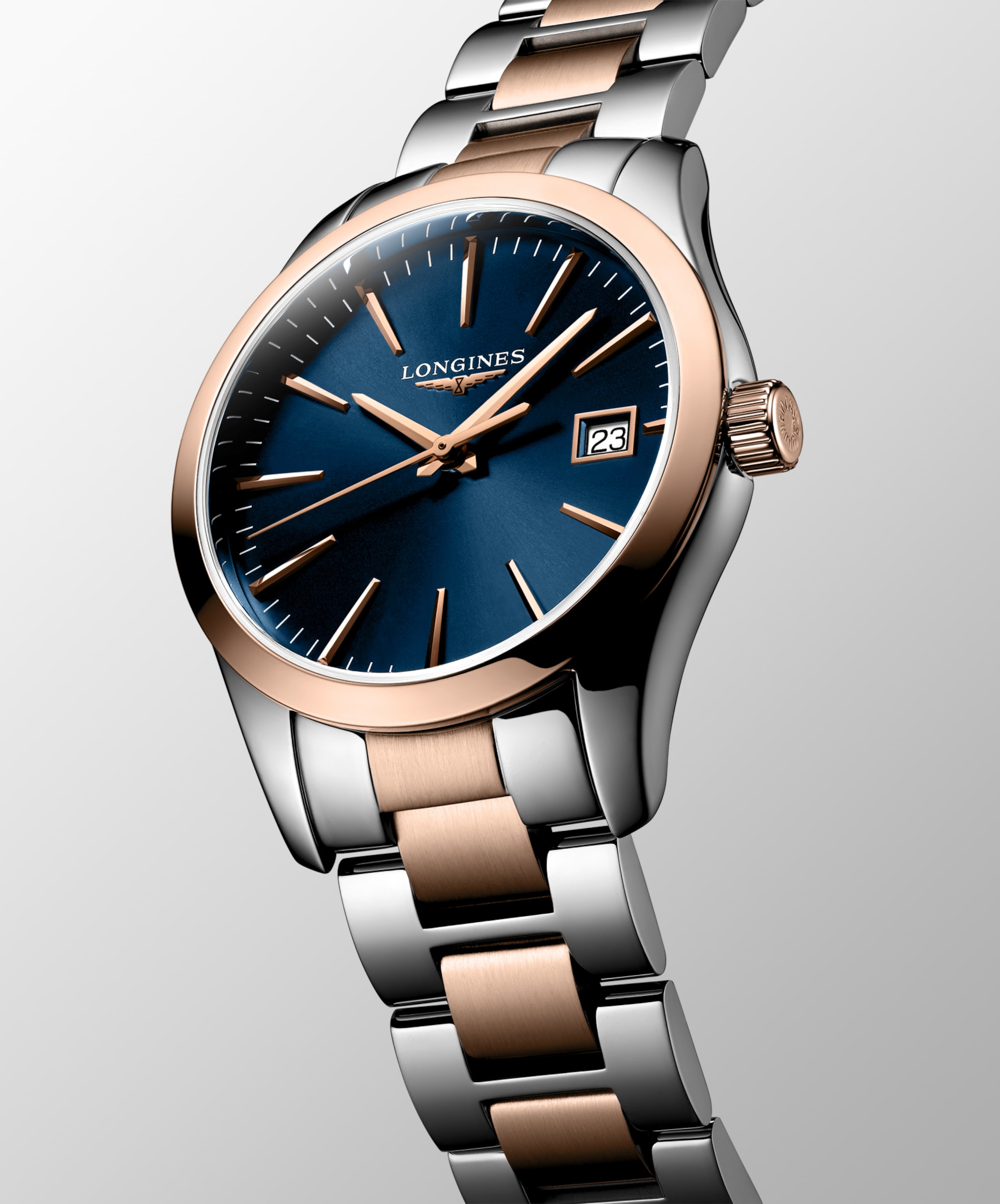 Longines CONQUEST CLASSIC Quarz Edelstahl und roséfarbene PVD-Beschichtung Watch - L2.386.3.92.7