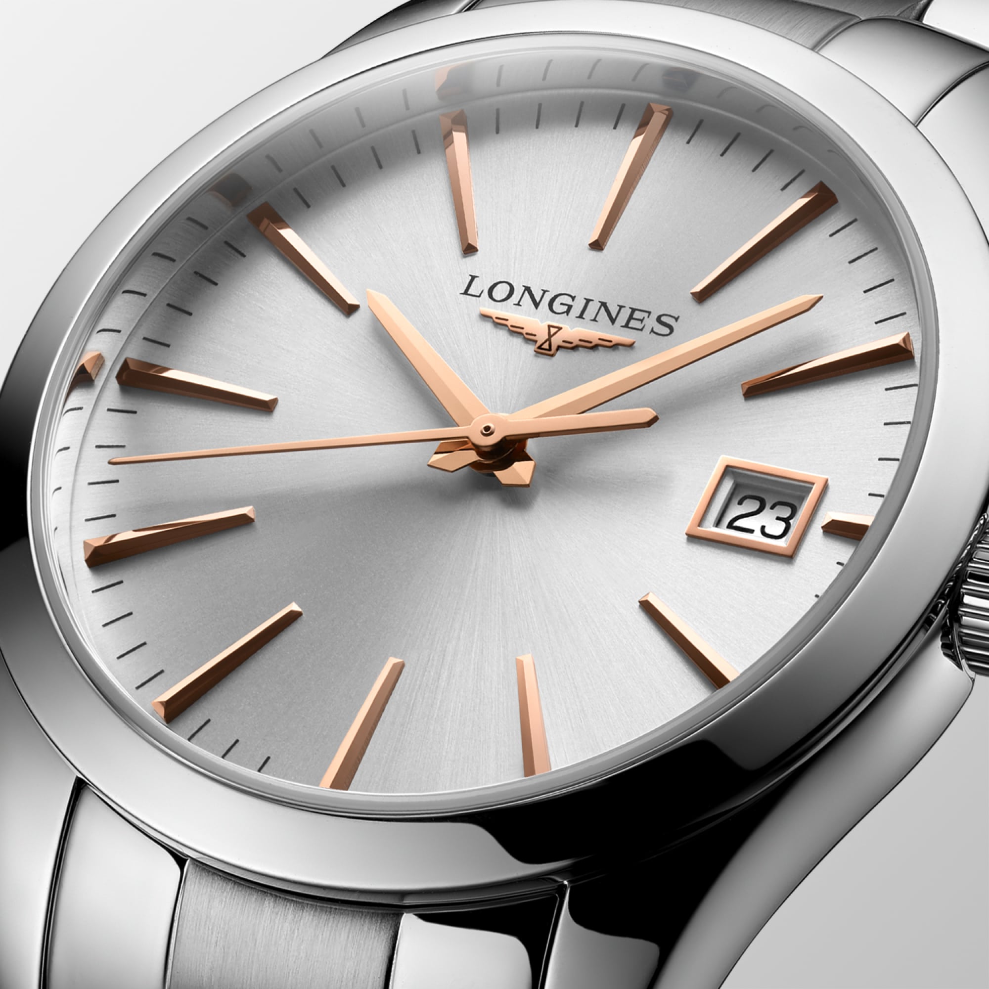 CONQUEST CLASSIC Quartz, Stainless Steel, Sunray Silver Dial