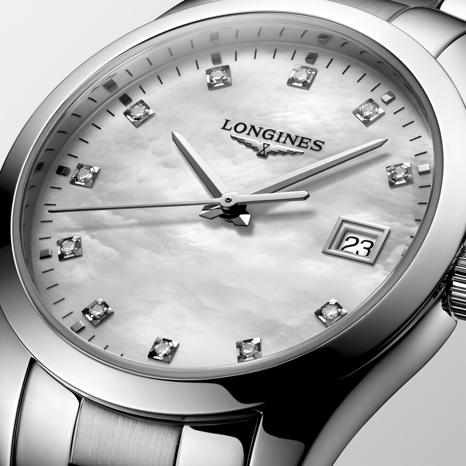 Longines Conquest Classic 34mm Cadran Nacre Blanche - L2.386.4.87.6