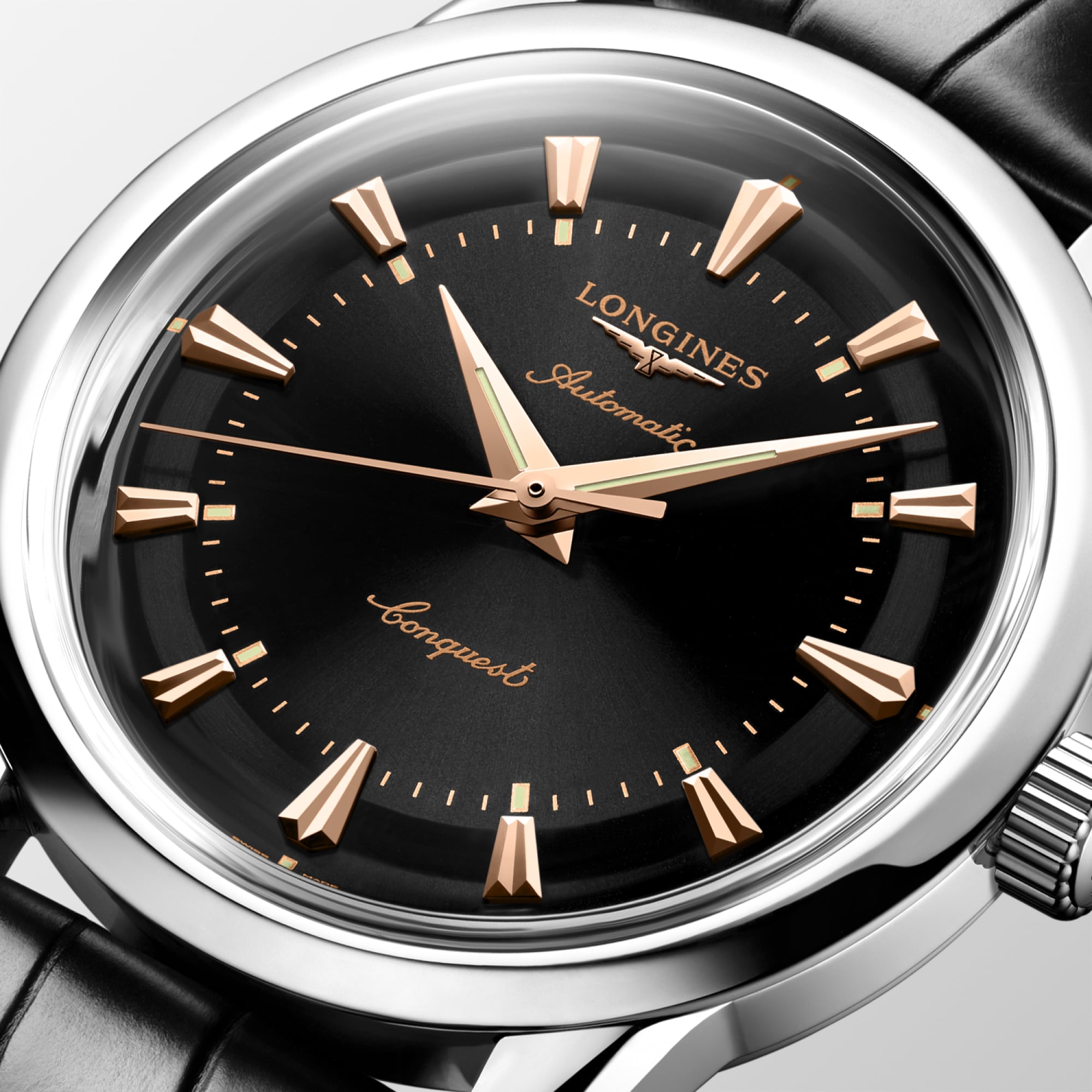 CONQUEST HERITAGE Automatic, Stainless Steel, Black Lacquered
