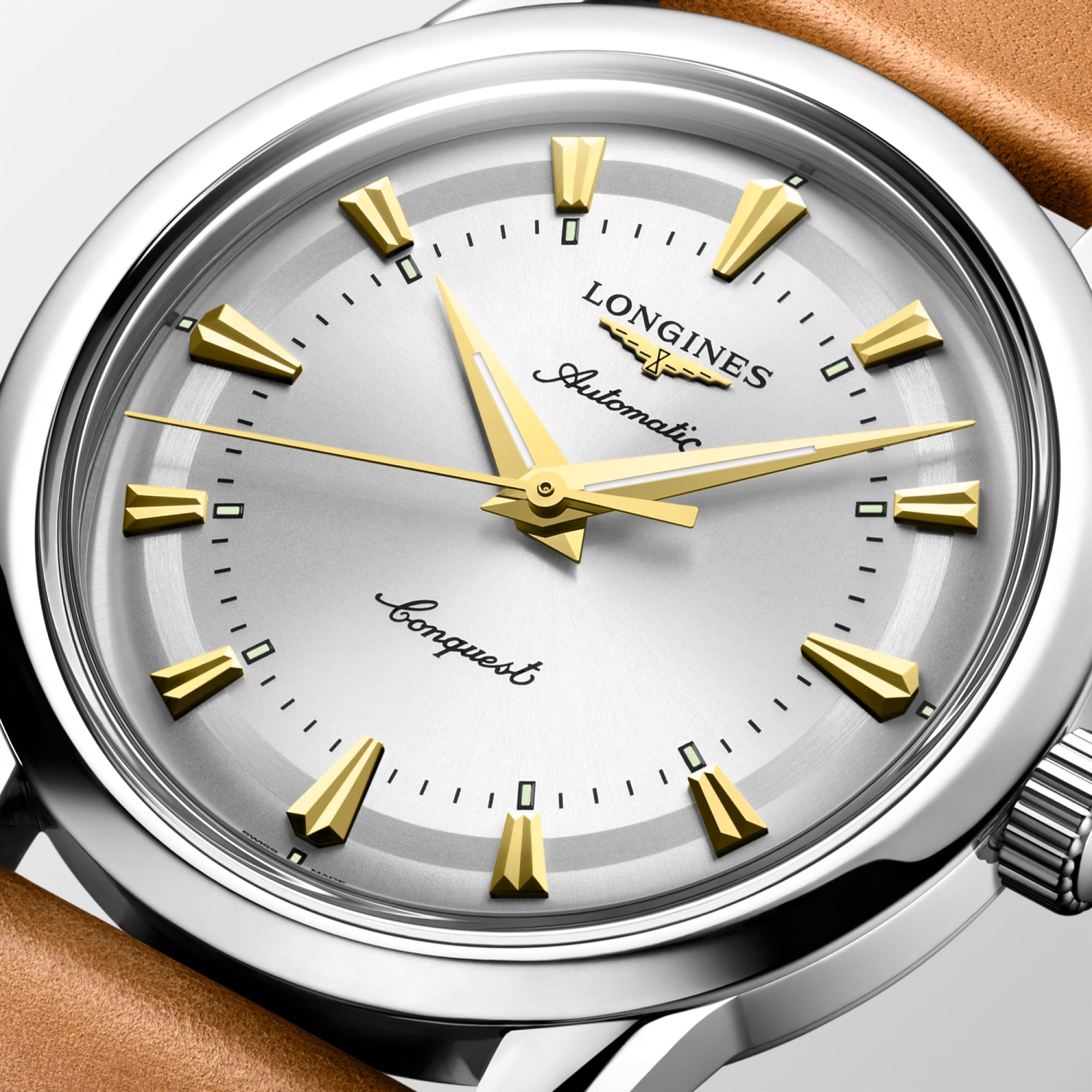 CONQUEST HERITAGE Automatic Stainless Steel Silver Dial Strap Watch LONGINES ZA