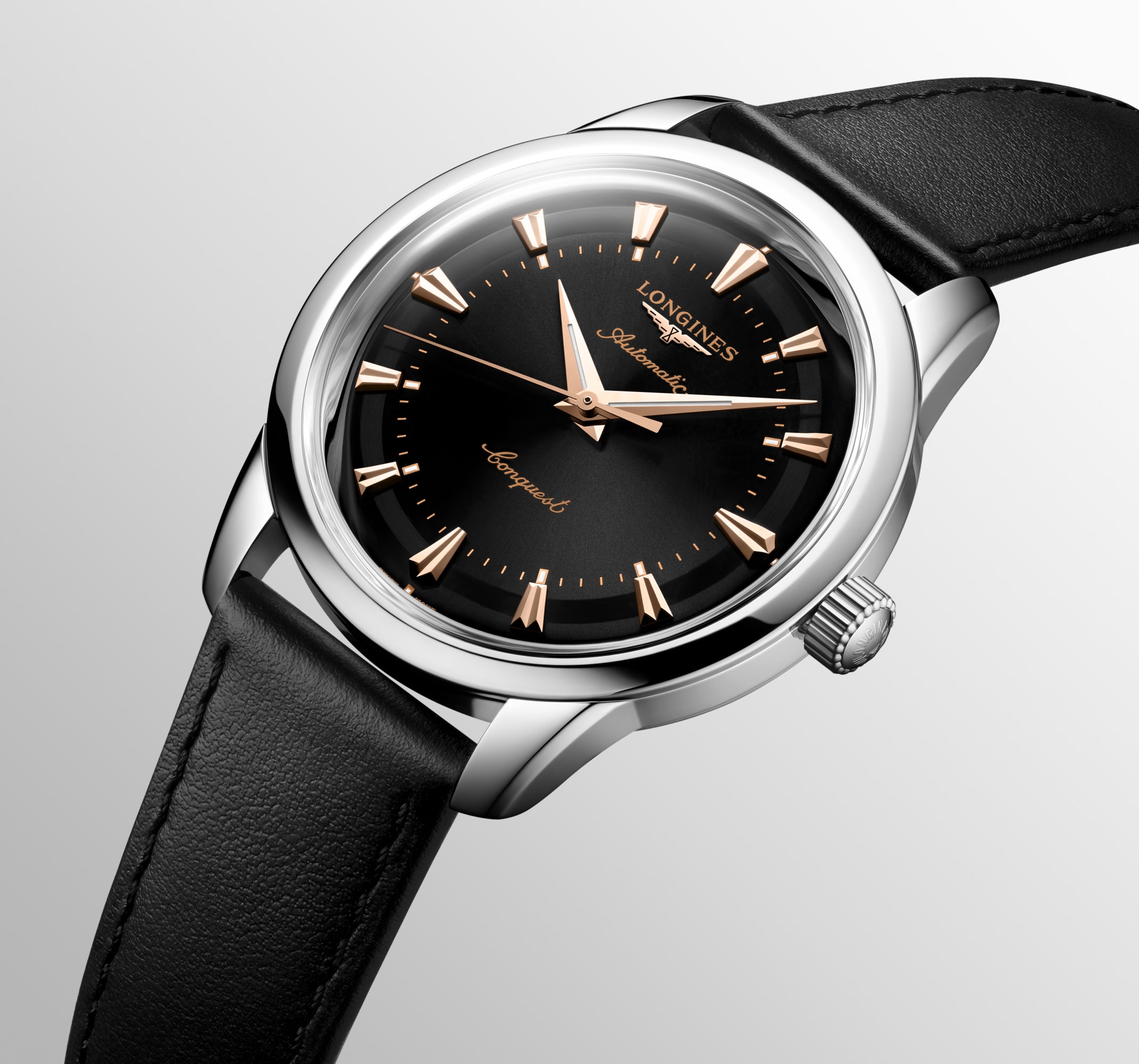 CONQUEST HERITAGE Automatic, Stainless Steel, Black Lacquered