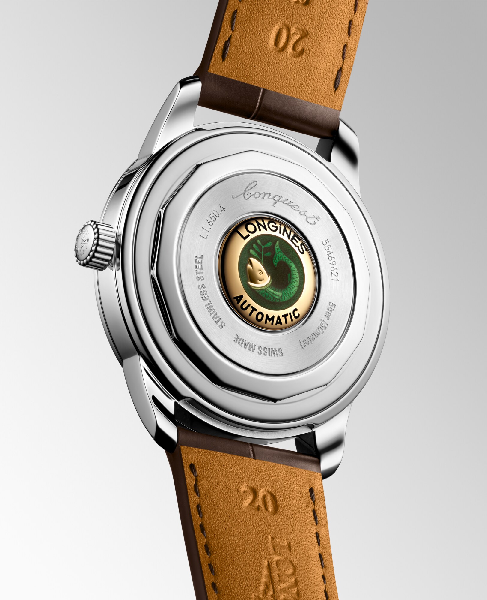 CONQUEST HERITAGE Automatic, Stainless Steel, Brown Dial, Strap