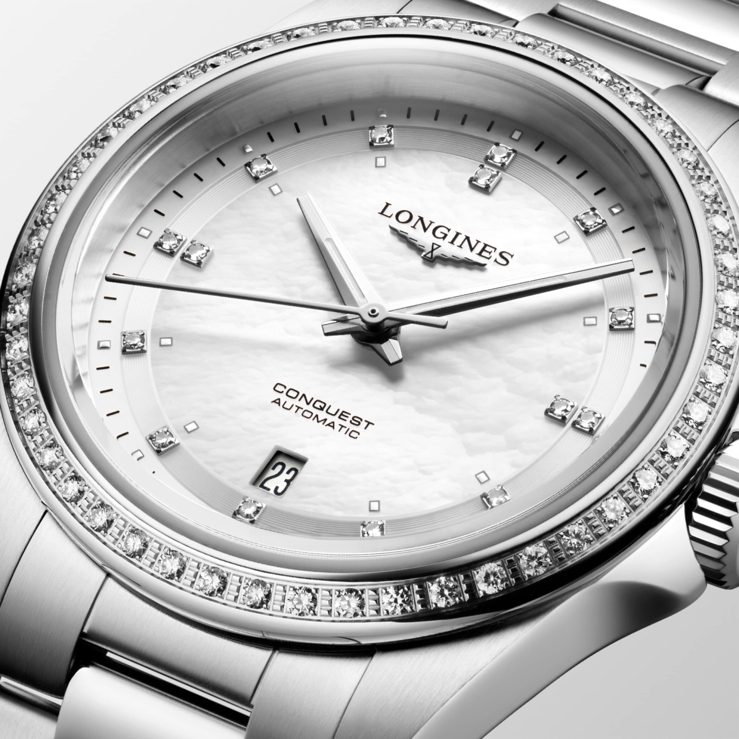 Longines CONQUEST automático aço inoxidável Watch - L3.320.0.87.6