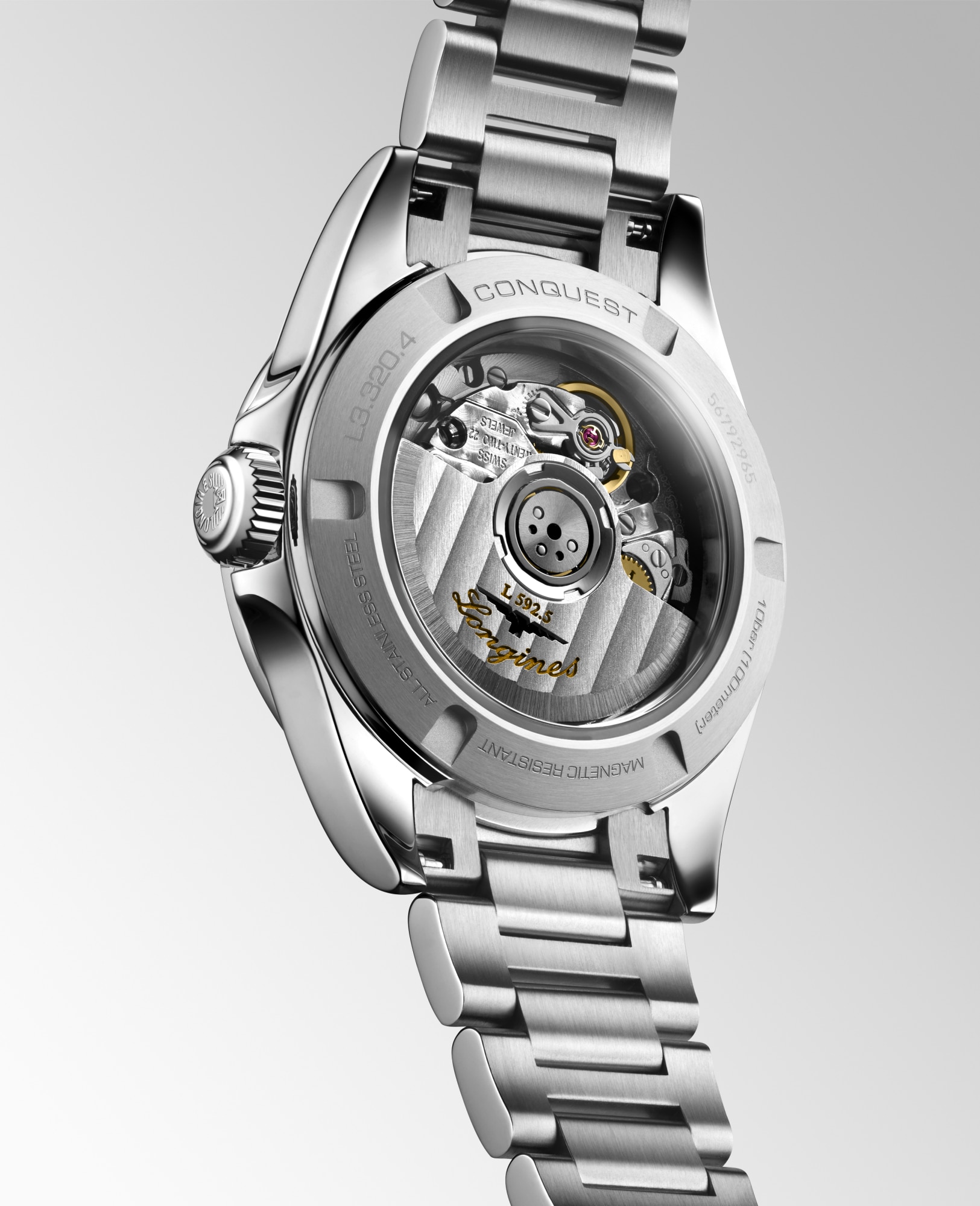 CONQUEST Automatic, Stainless Steel, Sunray Silver Dial, Bracelet