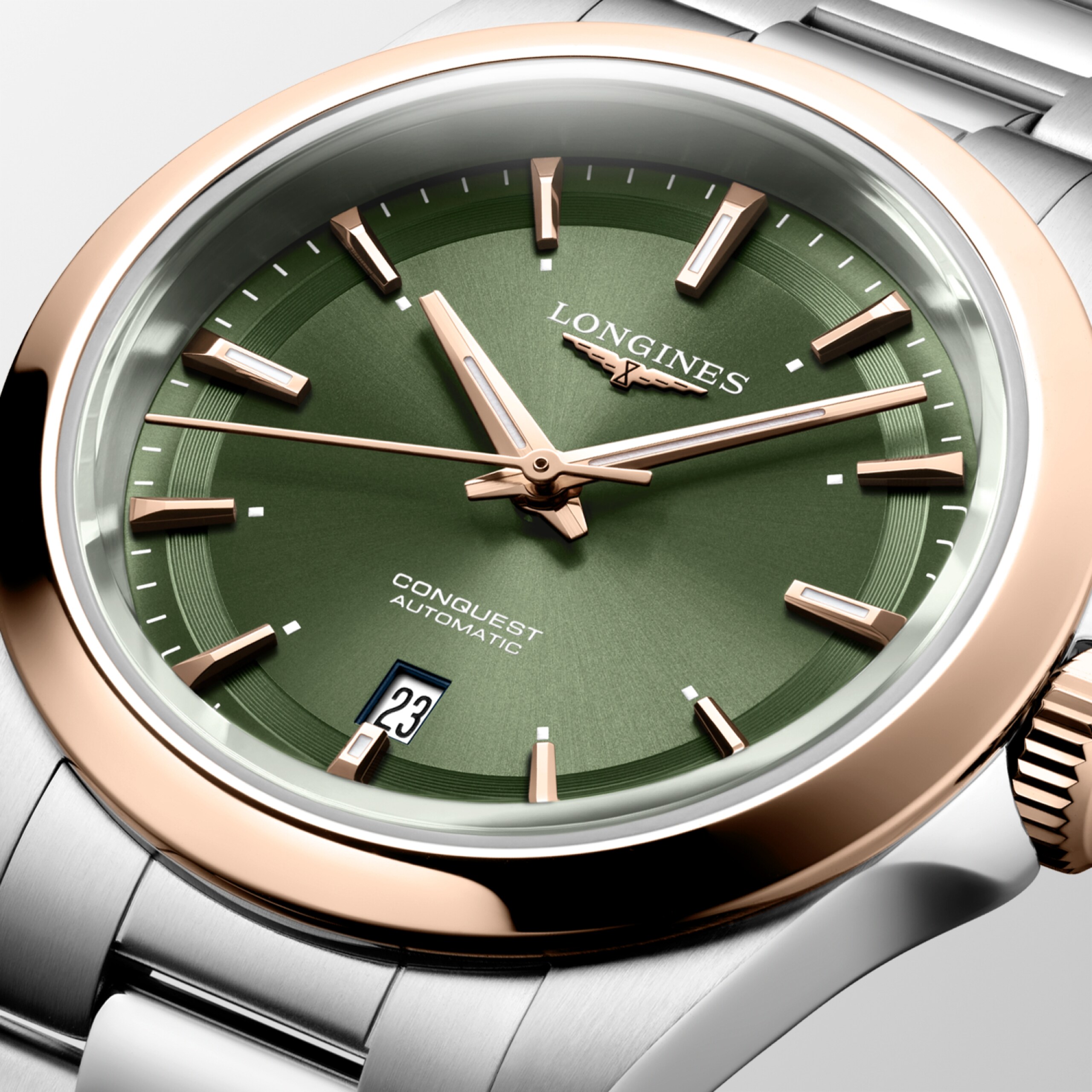 Longines CONQUEST Automatic Stainless steel and 18 karat pink gold cap 200 Watch - L3.320.5.02.6