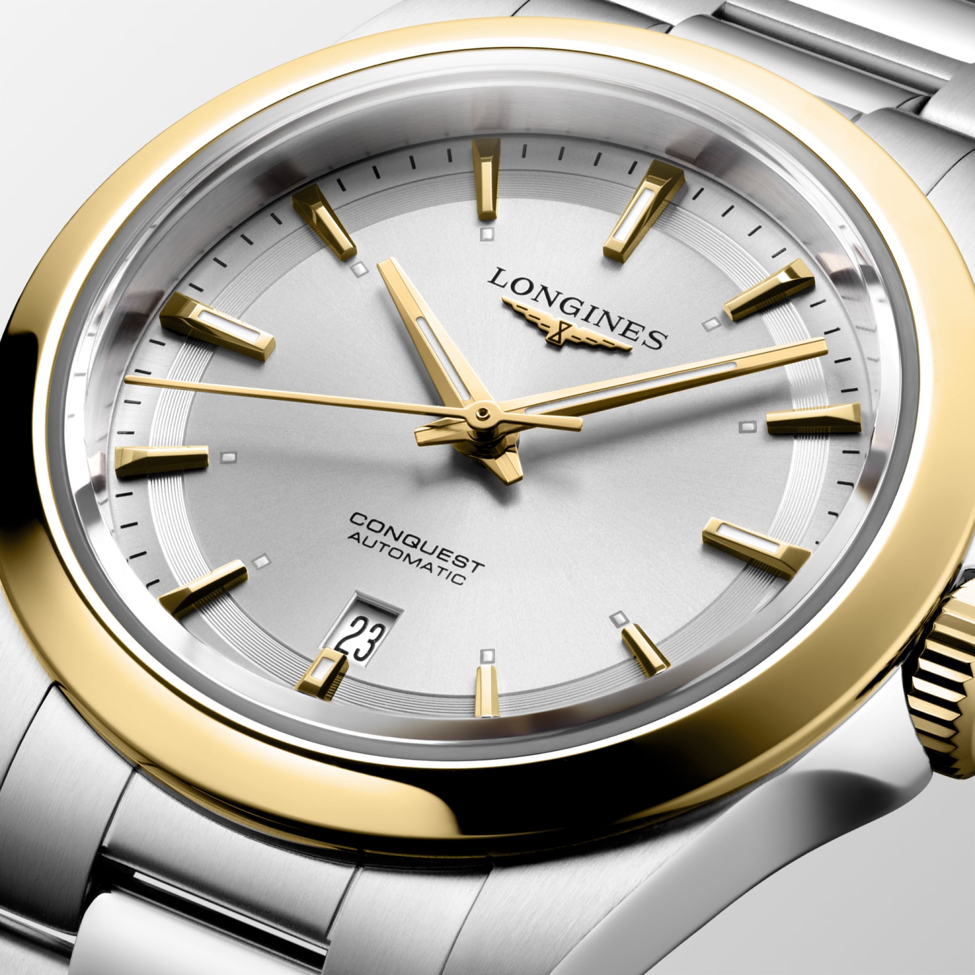 LONGINES Conquest 腕時計 シルバー/ゴールド CONQUEST | Ø 30.00 mm, Sunray Silver | L3.320.5.70.6 | LONGINES US