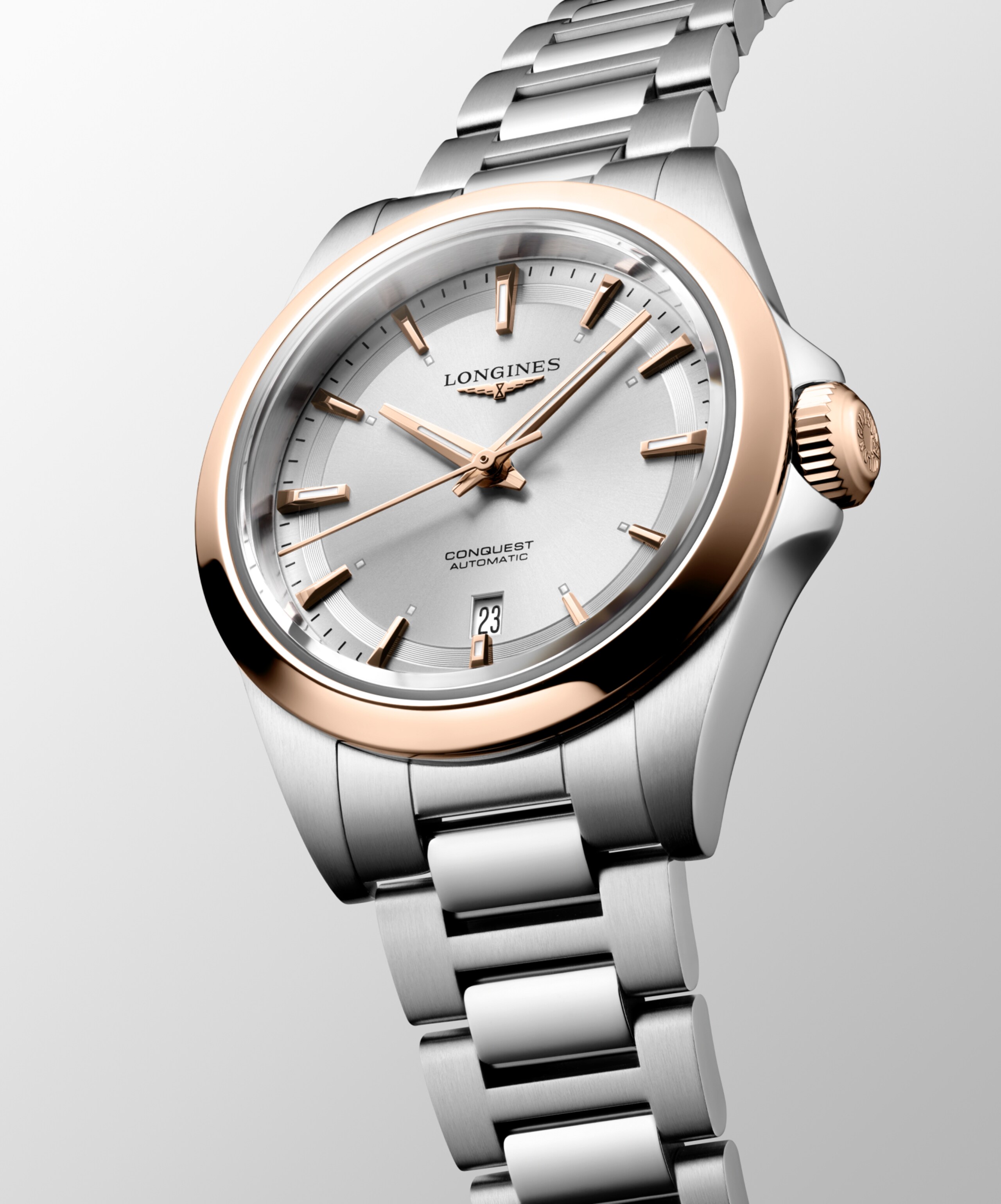 Longines CONQUEST automatic stainless steel and 18 karat pink gold cap 200 Watch - L3.320.5.72.6