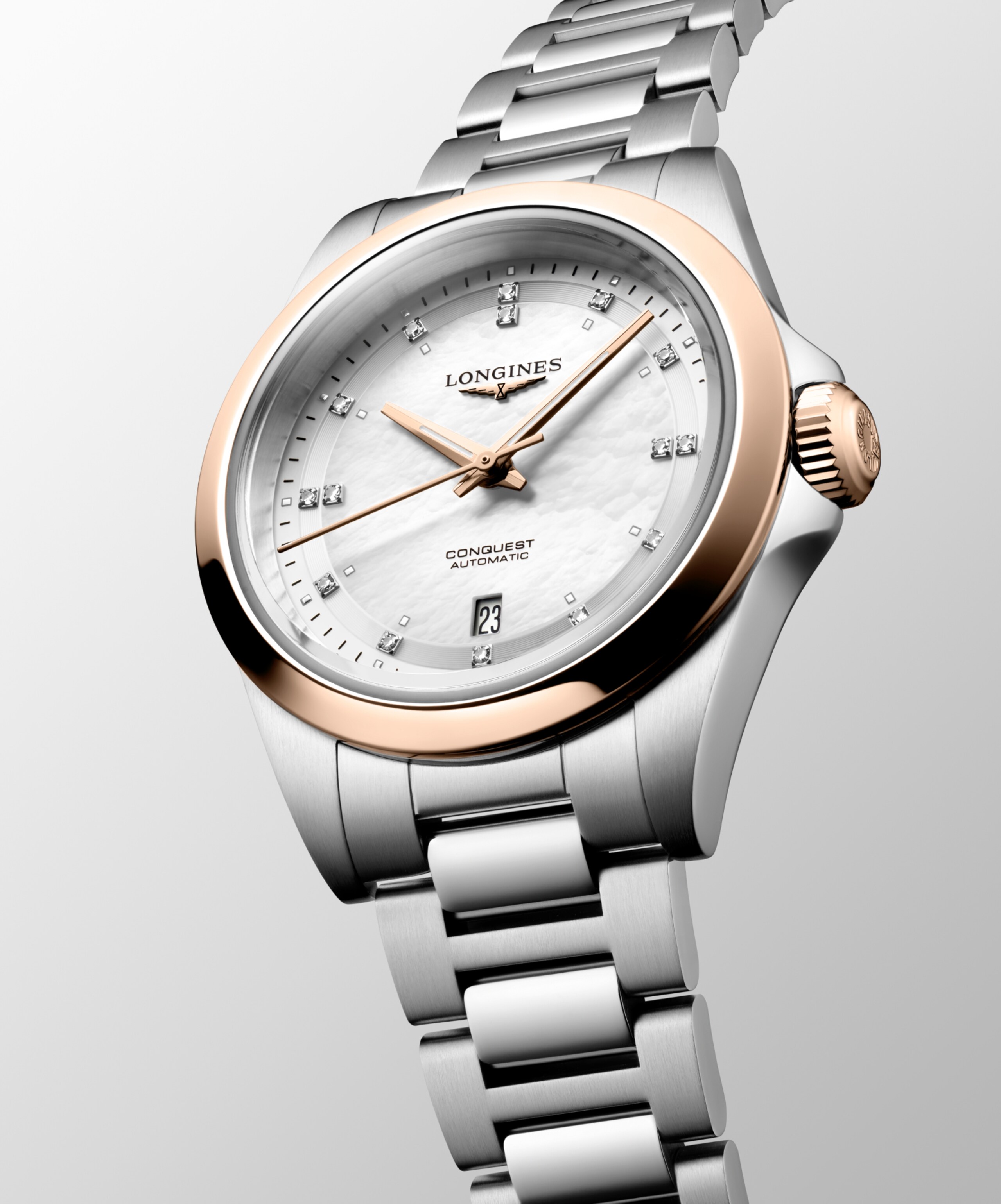 Longines CONQUEST Automatic Stainless steel and 18 karat pink gold cap 200 Watch - L3.320.5.87.6