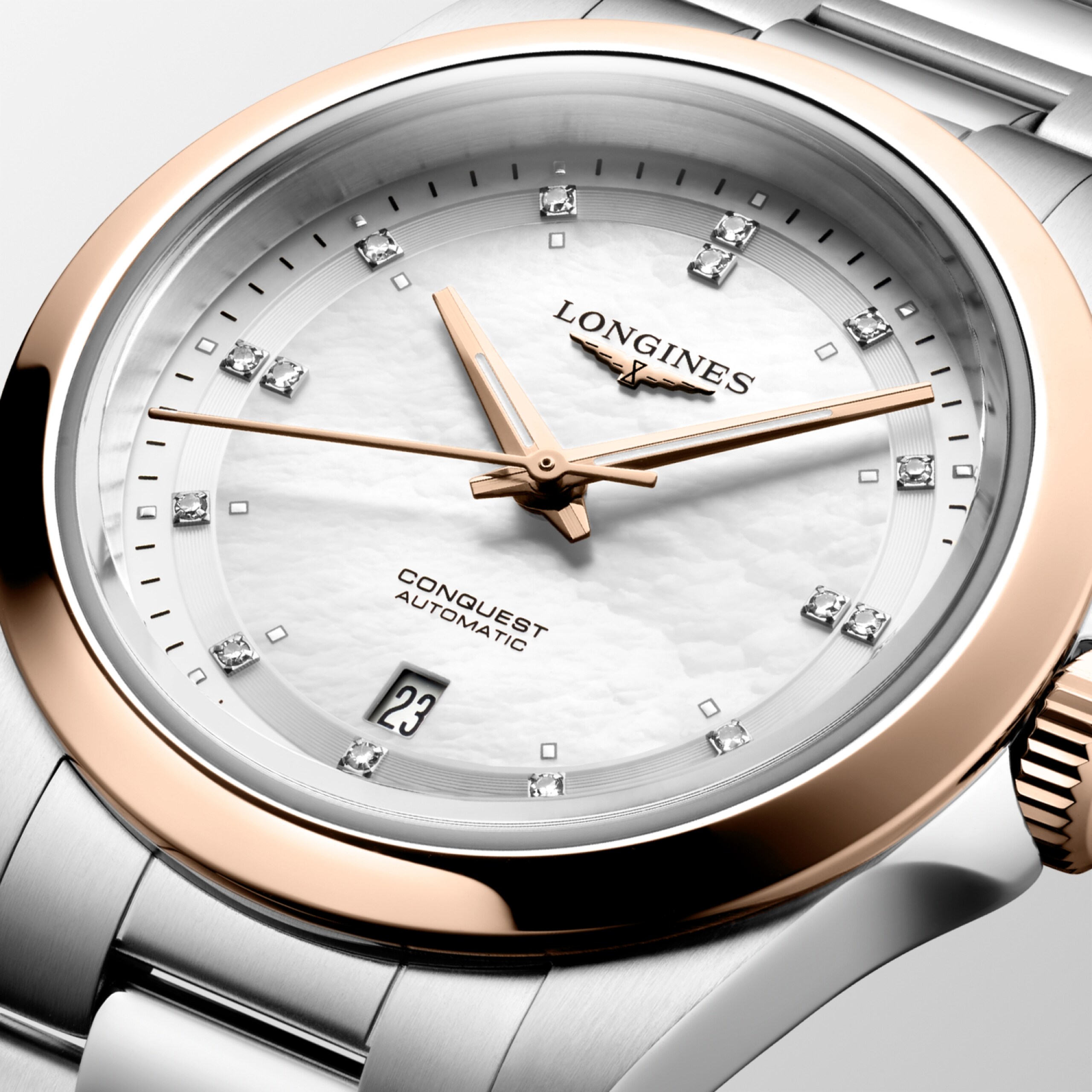 Longines CONQUEST Automatic Stainless steel and 18 karat pink gold cap 200 Watch - L3.320.5.87.6