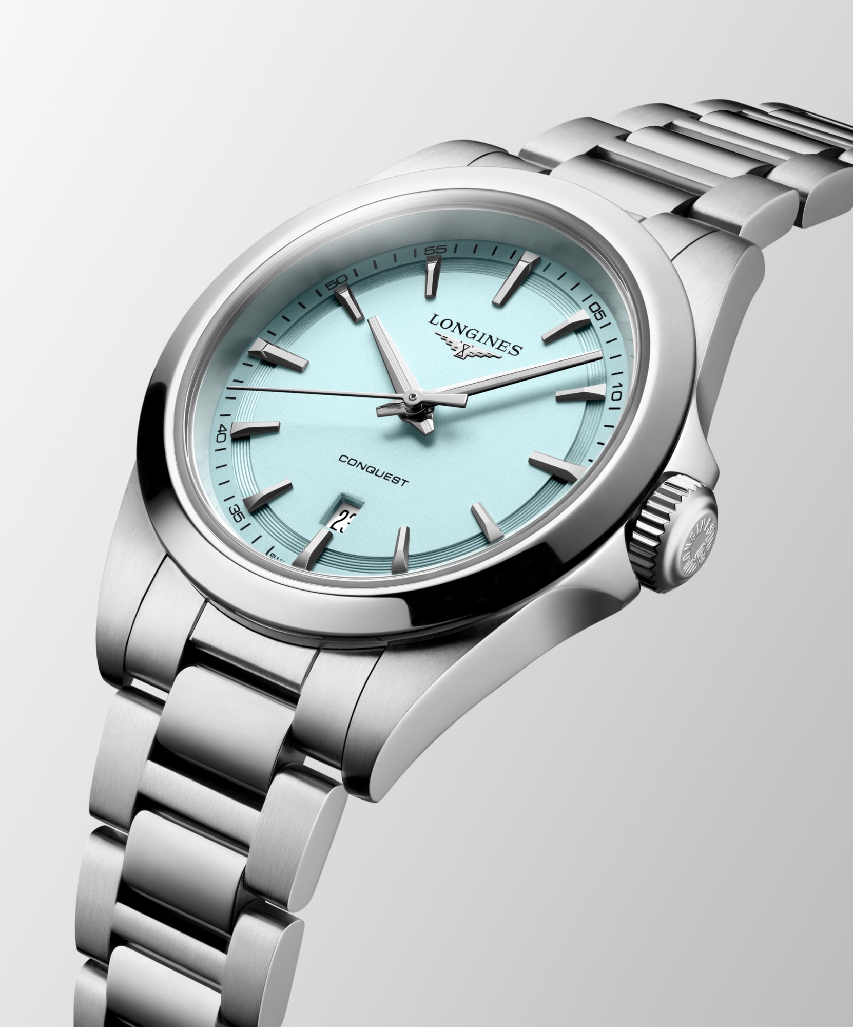 CONQUEST | Ø 30.00 mm, Mint Blue Sandblasted | L3.350.4.92.6