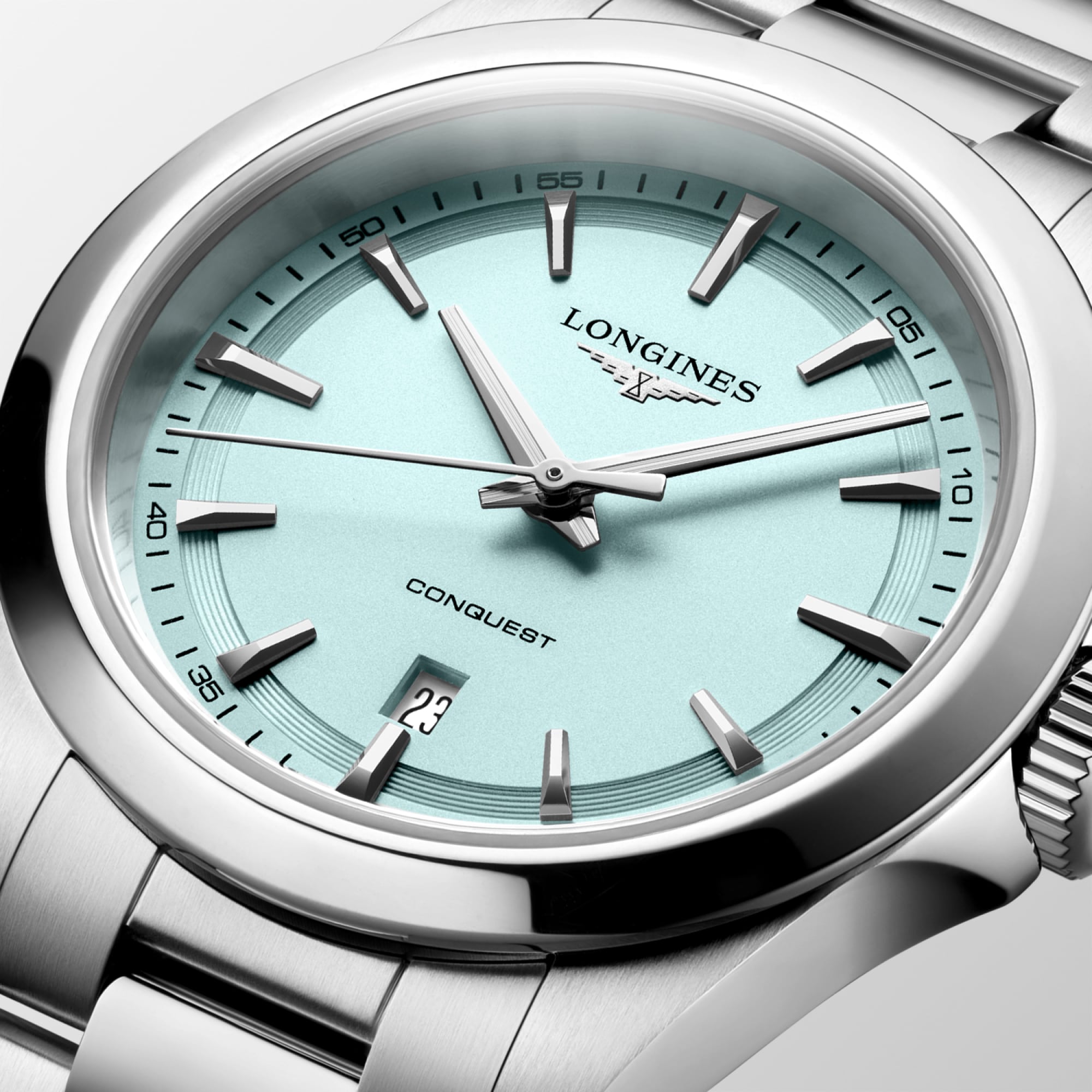 CONQUEST | Ø 30.00 mm, Mint Blue Sandblasted | L3.350.4.92.6