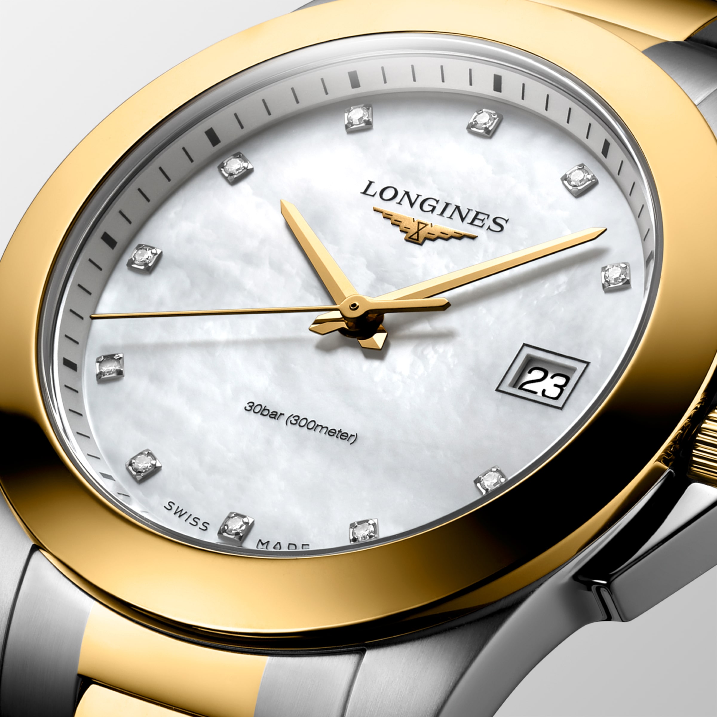 Longines CONQUEST Quartz Stainless steel and yellow PVD coating Watch - L3.377.3.87.7