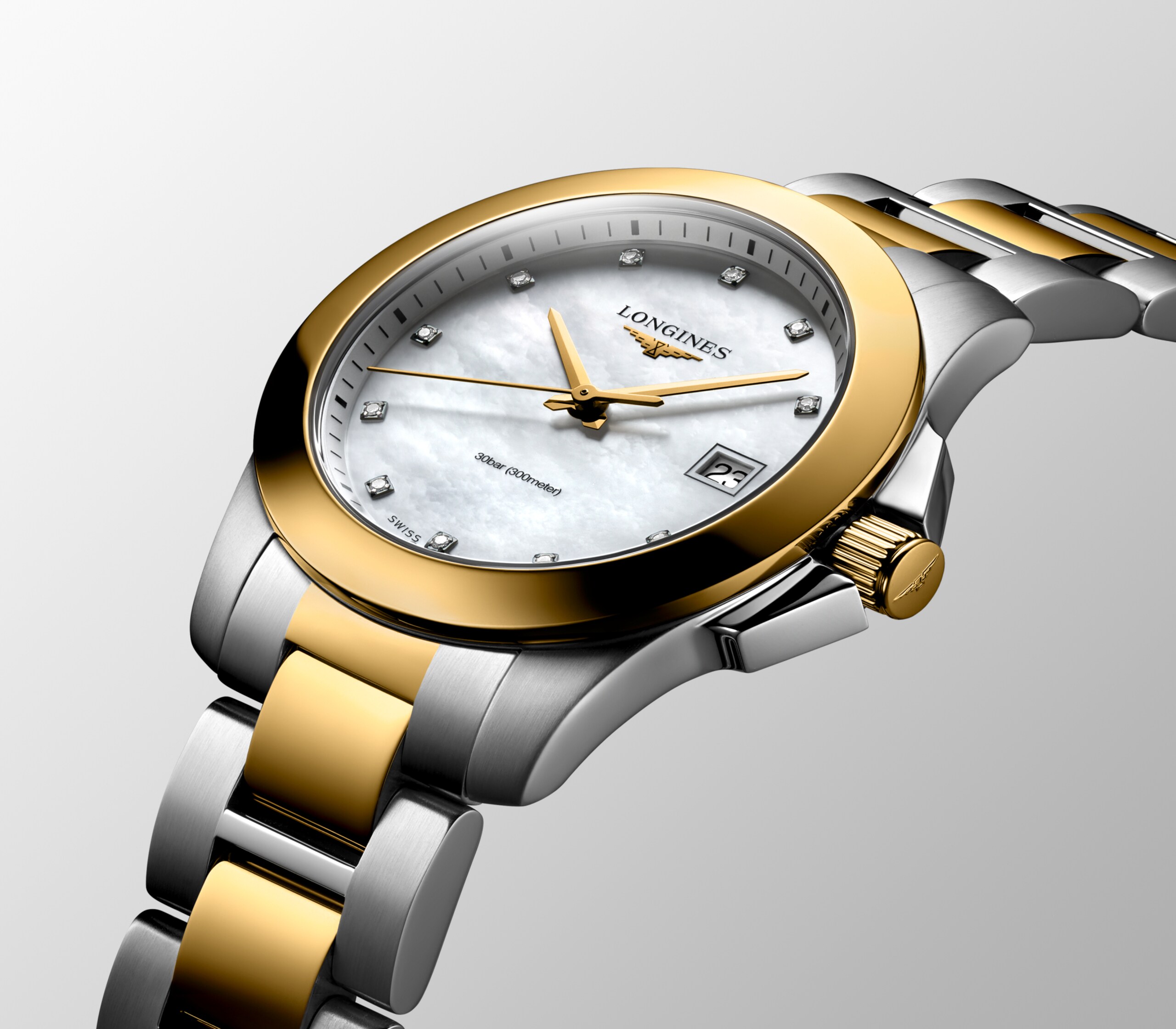 Longines CONQUEST quartz stainless steel and yellow pvd coating Watch - L3.377.3.87.7