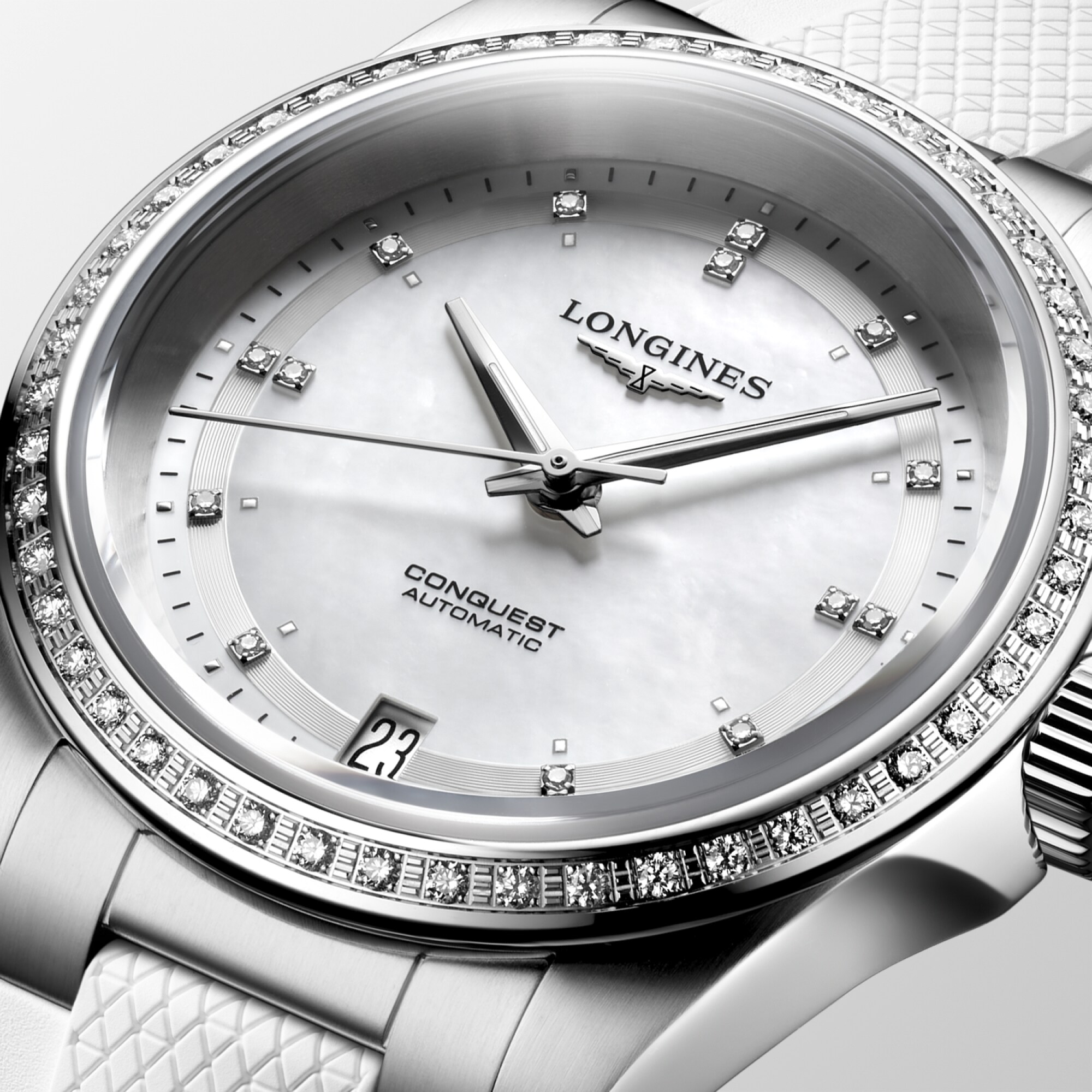 Conquest Automatic watch 34mm White mother-of-pearl, L34300879