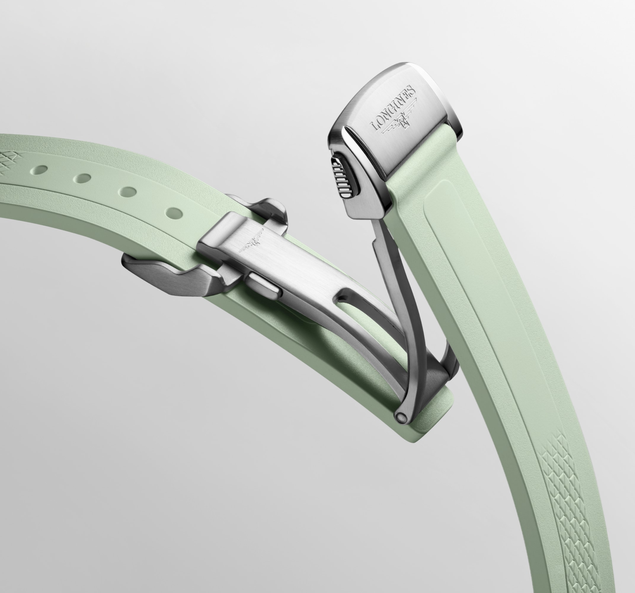 コンクエスト 自動巻、ステンレススティール、サンレイグリーン