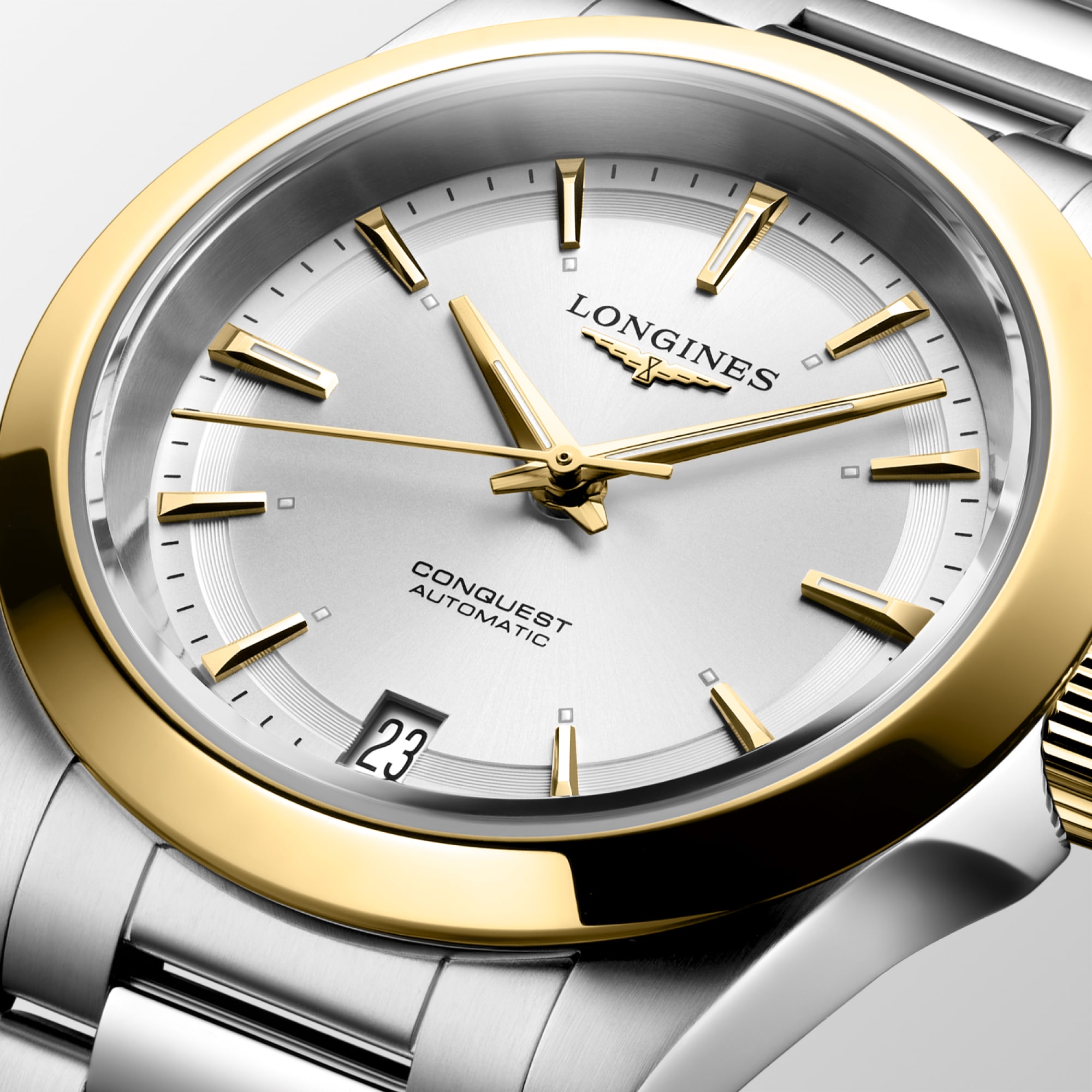 CONQUEST Automatic, Stainless Steel And 18 Karat Yellow Gold Cap