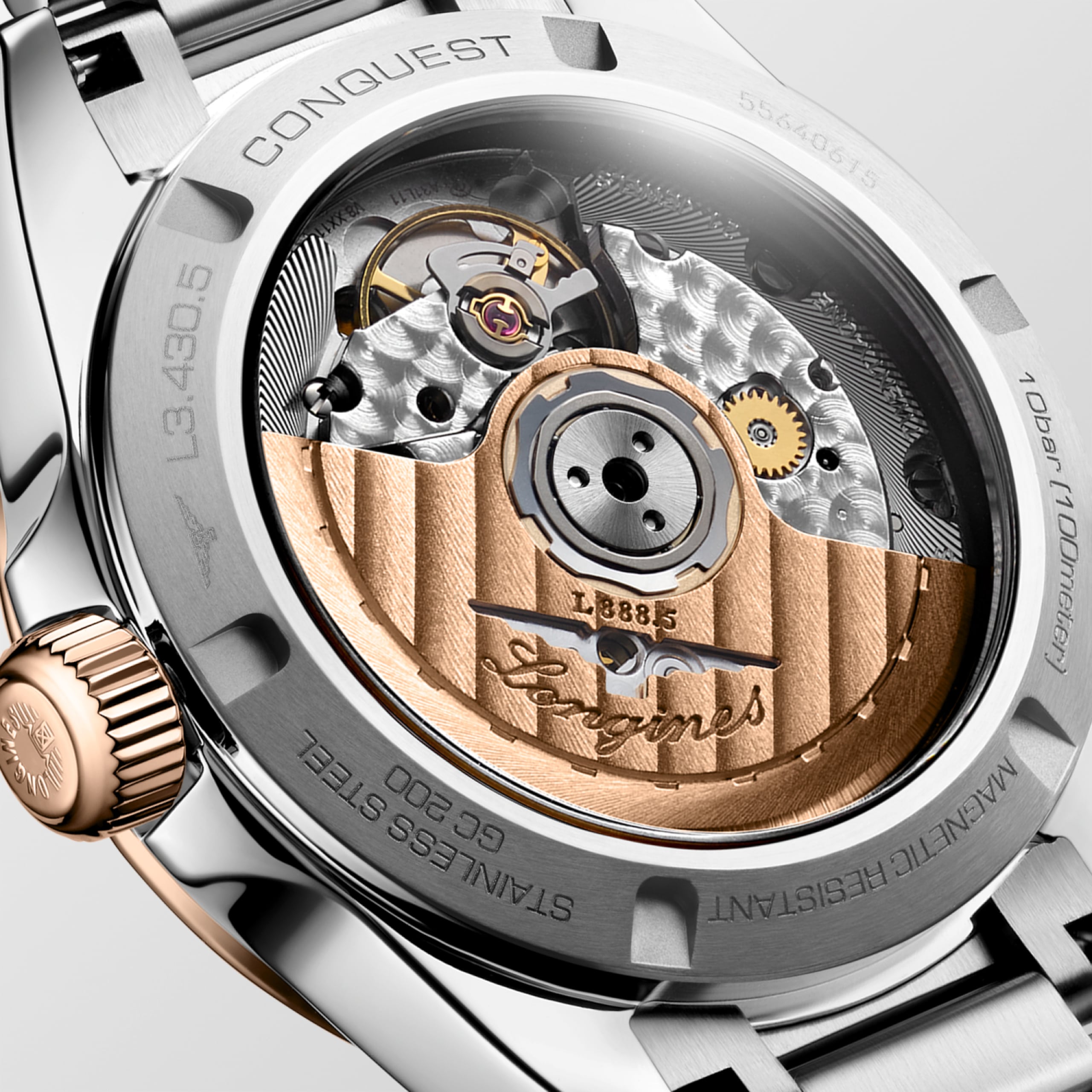 Longines 康卡斯系列 自動上鏈機械機芯 精鋼及18k玫瑰金 Watch - L3.430.5.87.6