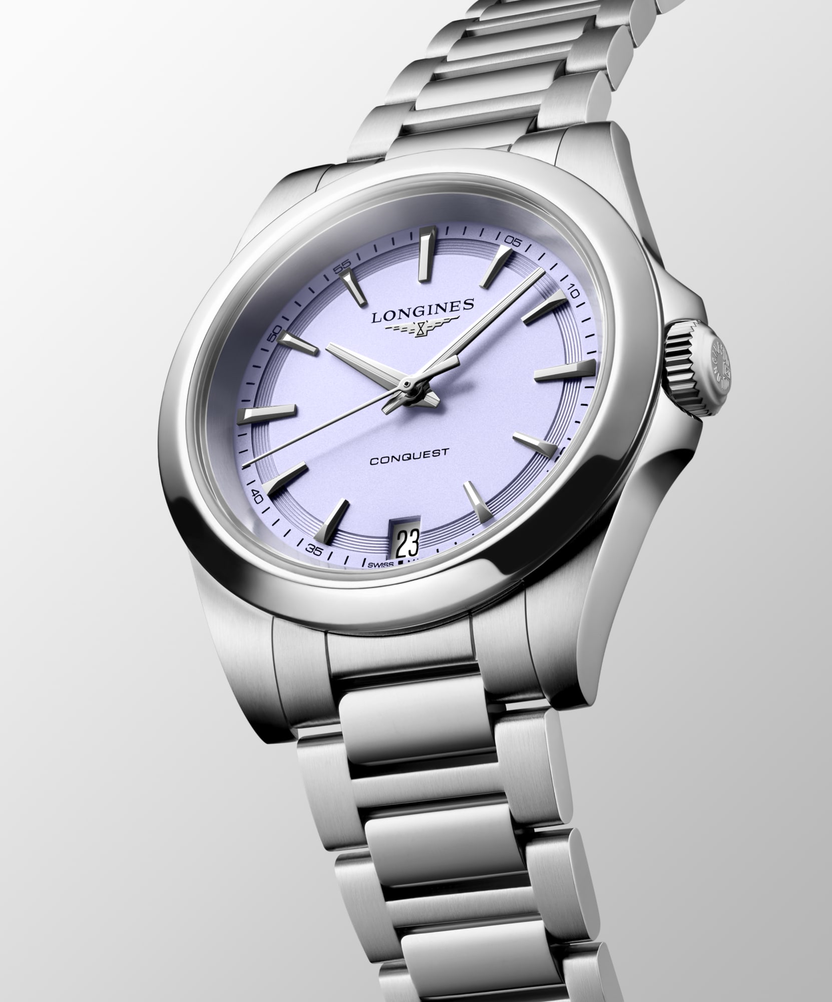 CONQUEST | Ø 34.00 mm, Lavender Mauve Sandblasted | L3.460.4.02.6