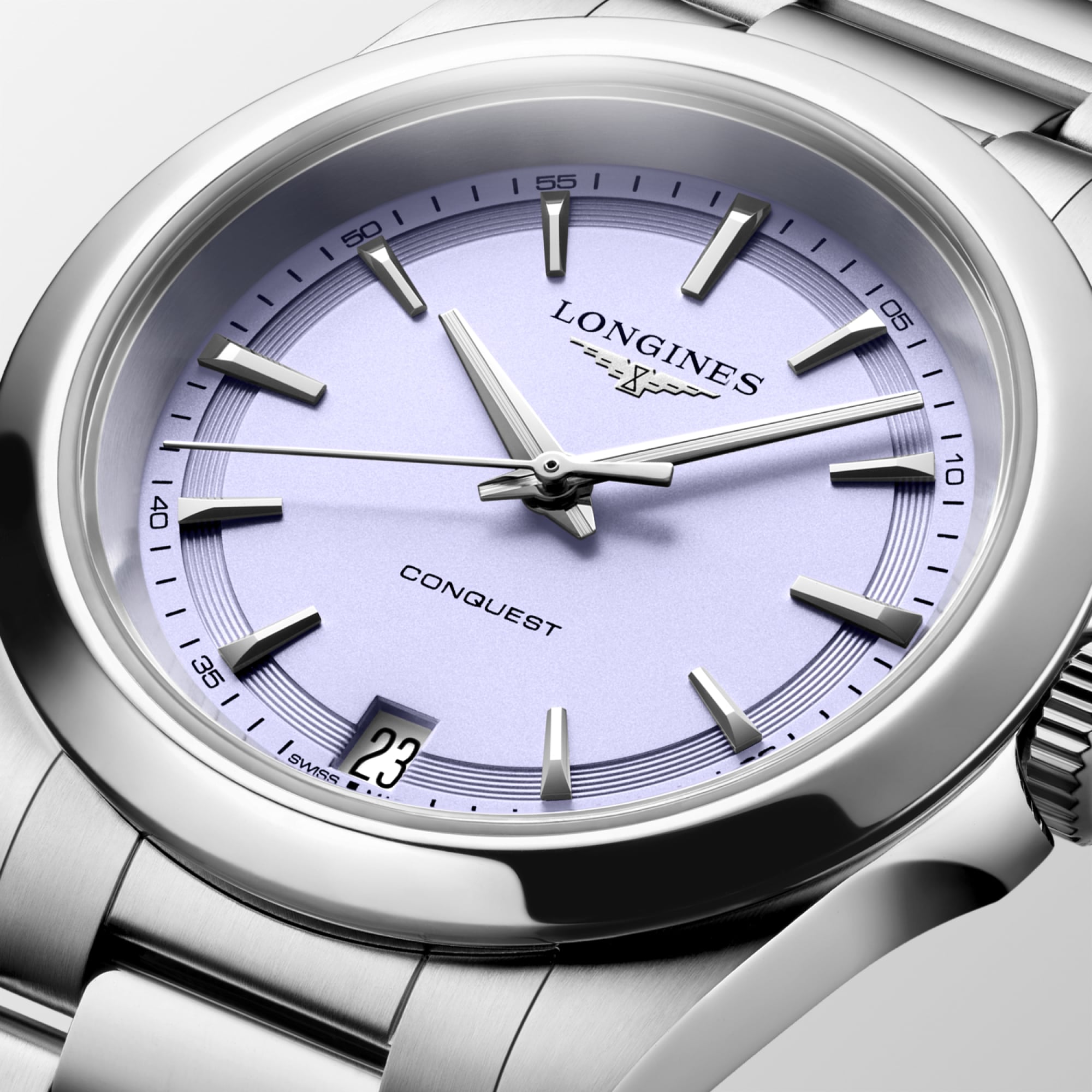 CONQUEST | Ø 34.00 mm, Lavender Mauve Sandblasted | L3.460.4.02.6
