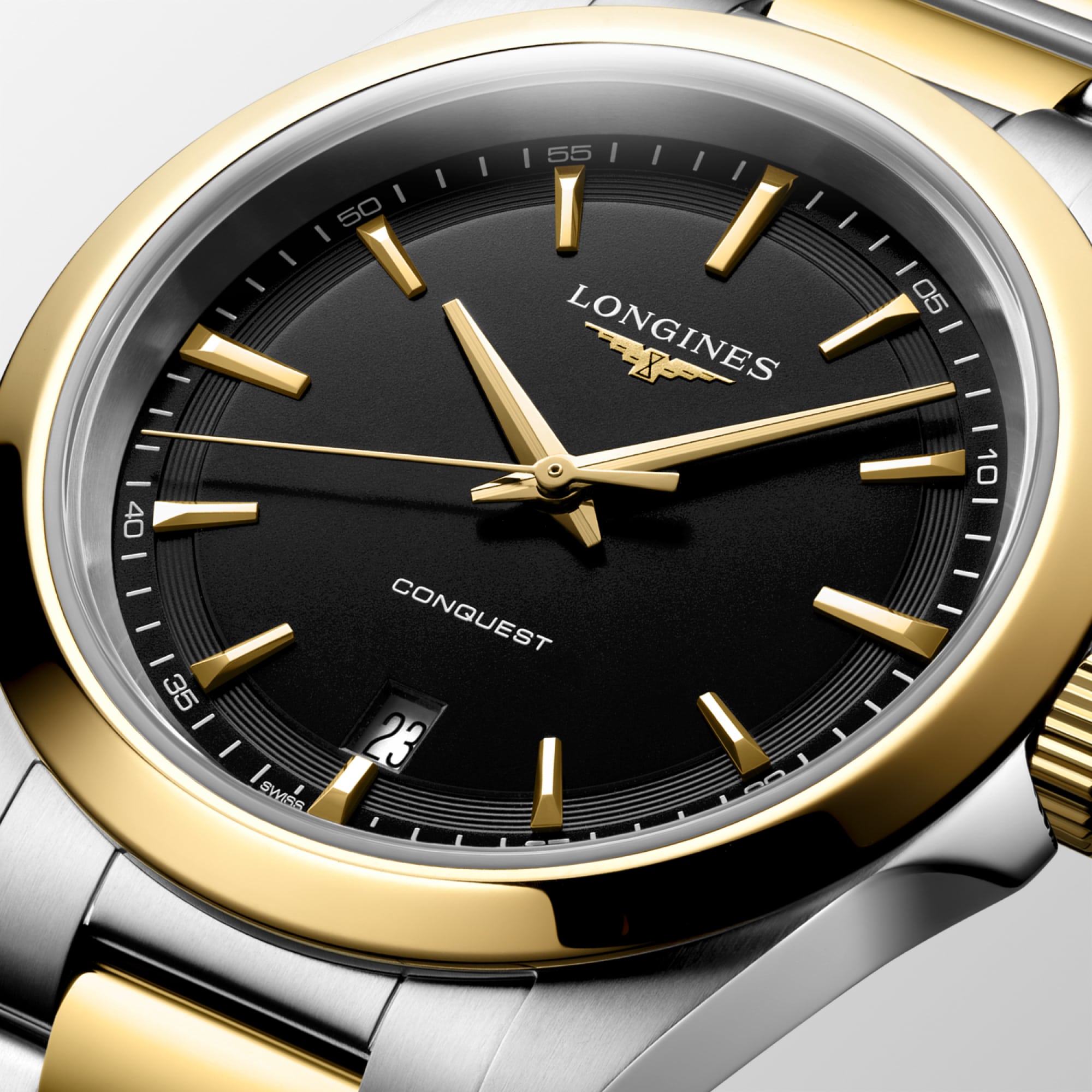 LONGINESゴールド ブラック 腕時計 CONQUEST | Ø 38.00 mm, Black Sandblasted | L3.750.3.52.7 | LONGINES US