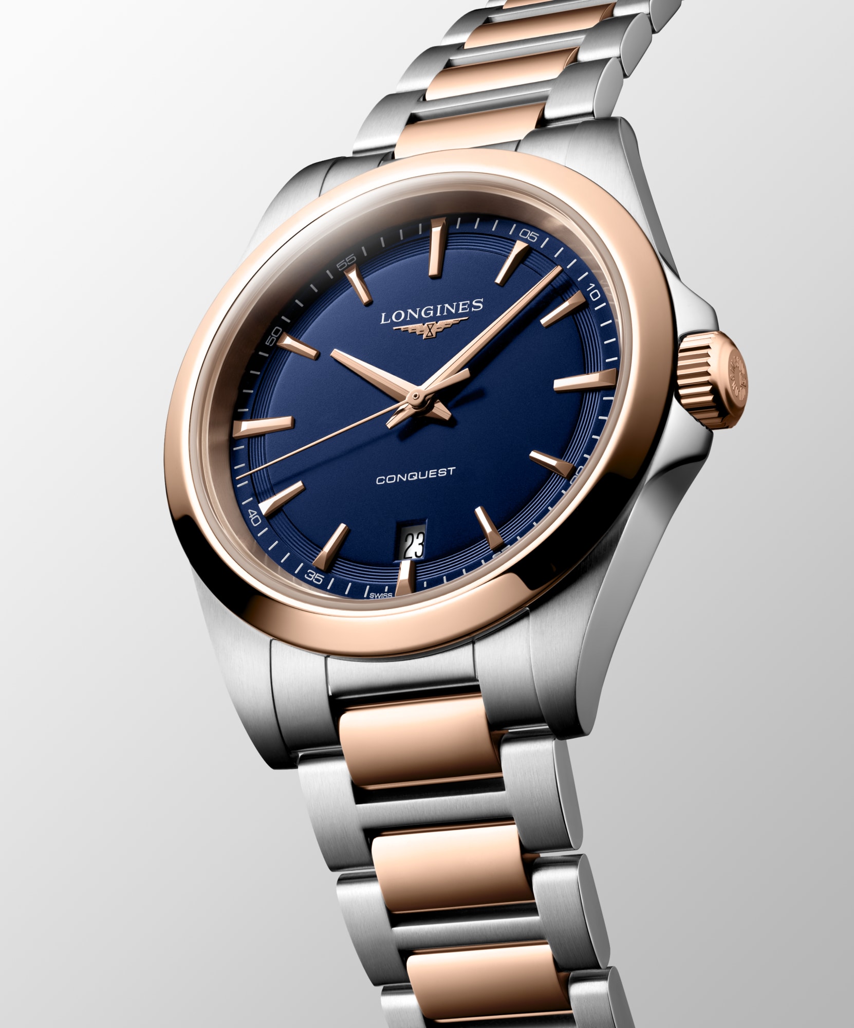 コンクエスト | Ø 38.00 mm, ブルー サンドブラスト仕上げ | L3.750.3