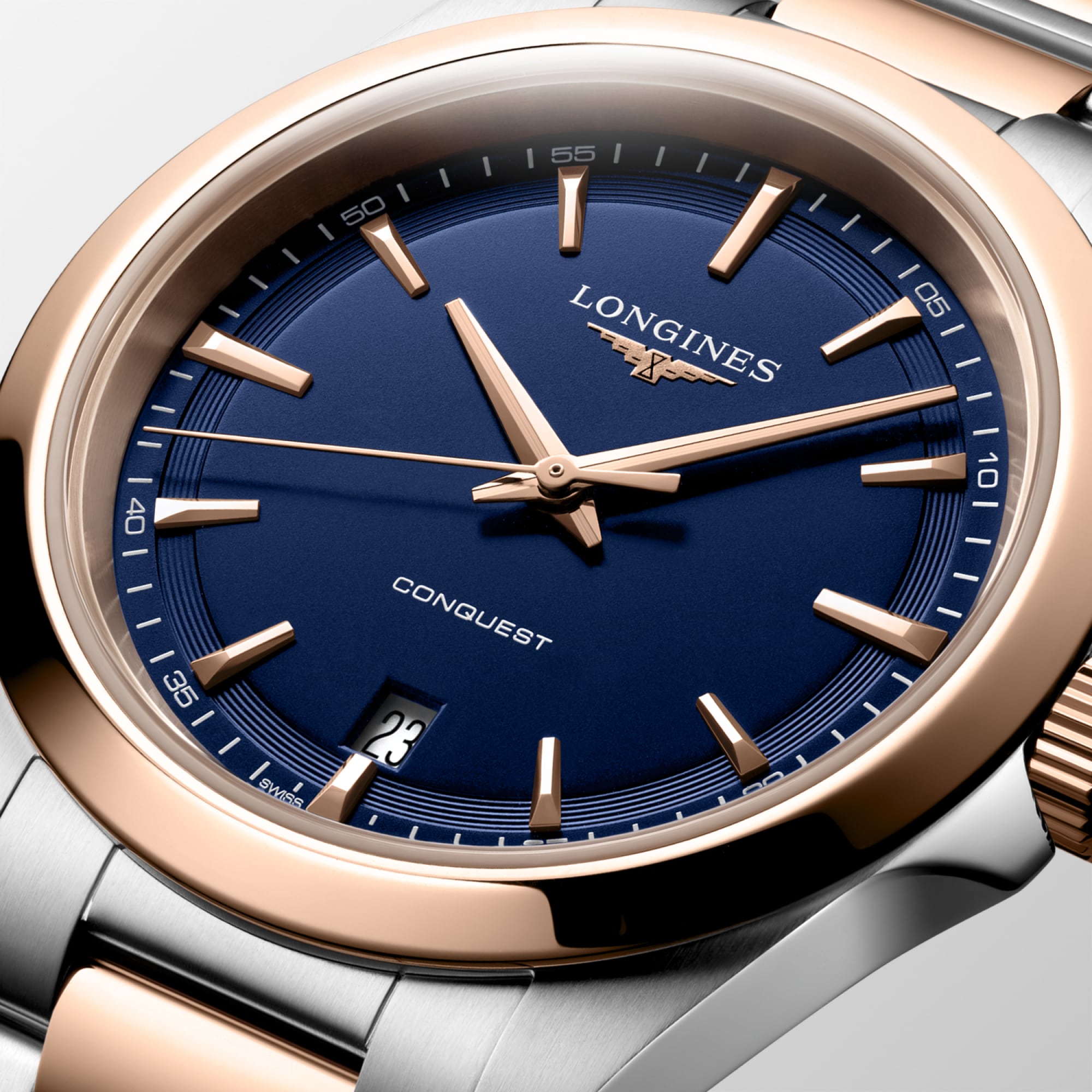 コンクエスト | Ø 38.00 mm, ブルー サンドブラスト仕上げ | L3.750.3