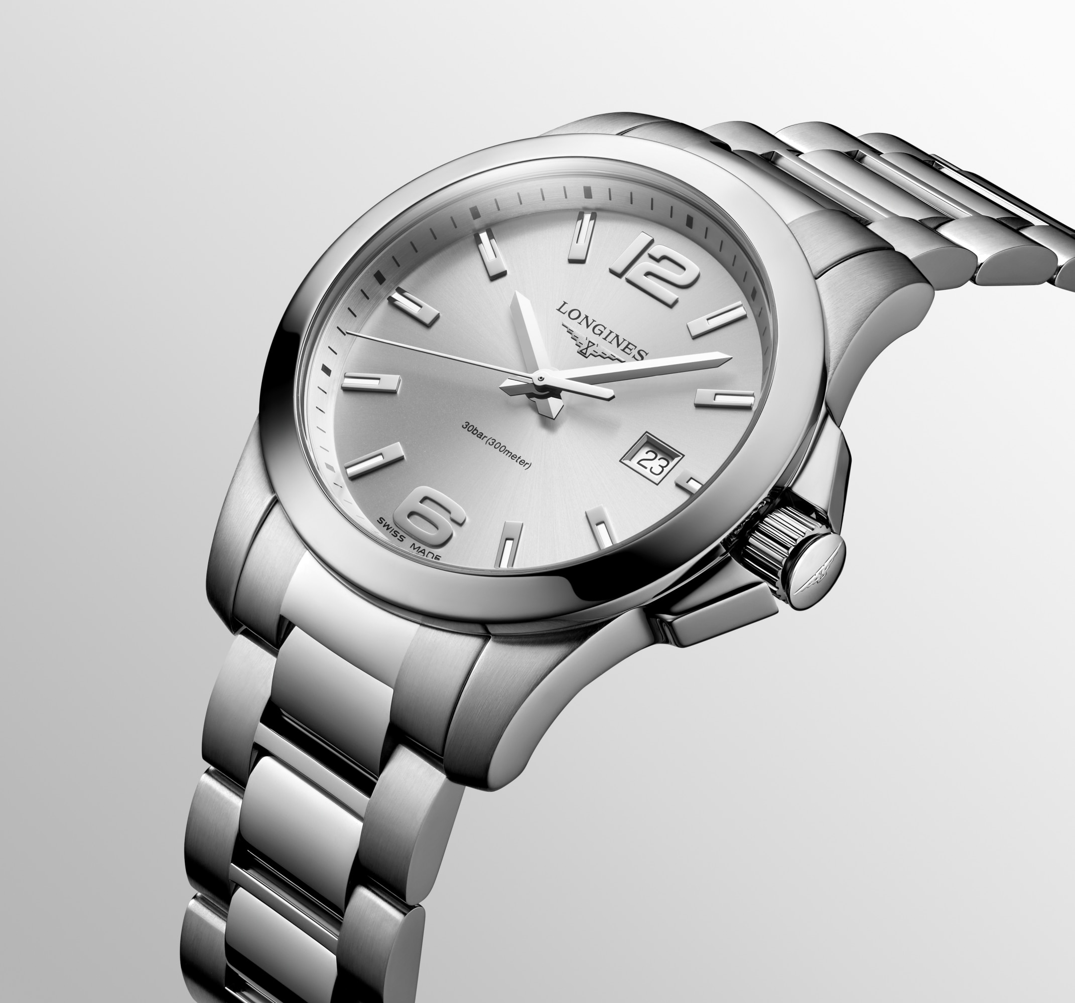 Conquest Quartz watch 41mm Sunray silver, L37594766 Conquest Quartz watch 41mm Sunray silver, L37594766